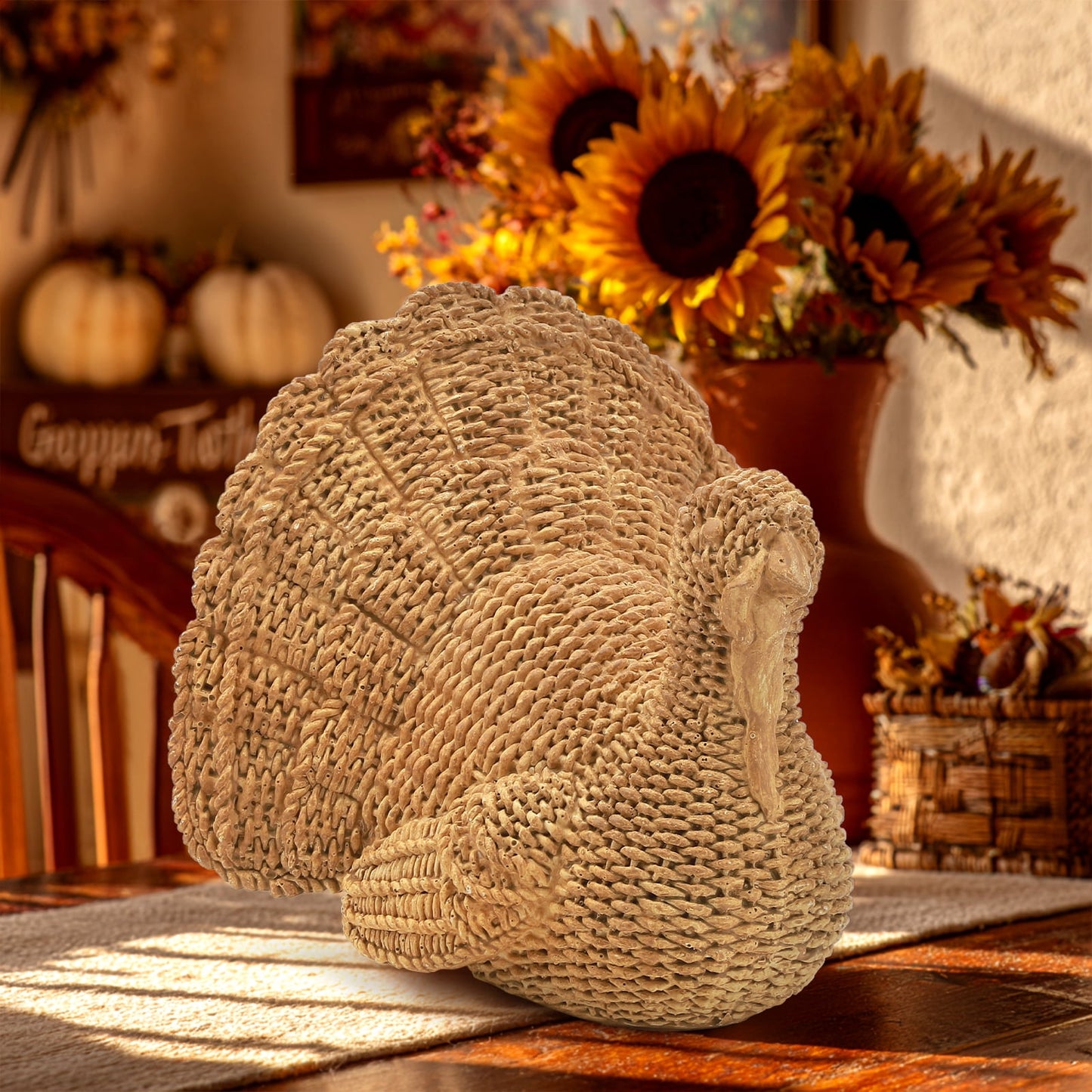 Ayieyill Thanksgiving Turkey Decorations Resin Thanksgiving Figurine Thanksgiving Centerpieces for Tables Fall Decor