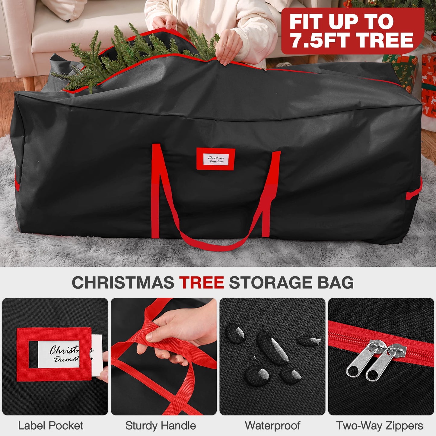 Ayieyill Christmas Tree Storage Bag and Christmas Ornament Storage Fits Up to 128 Ornament