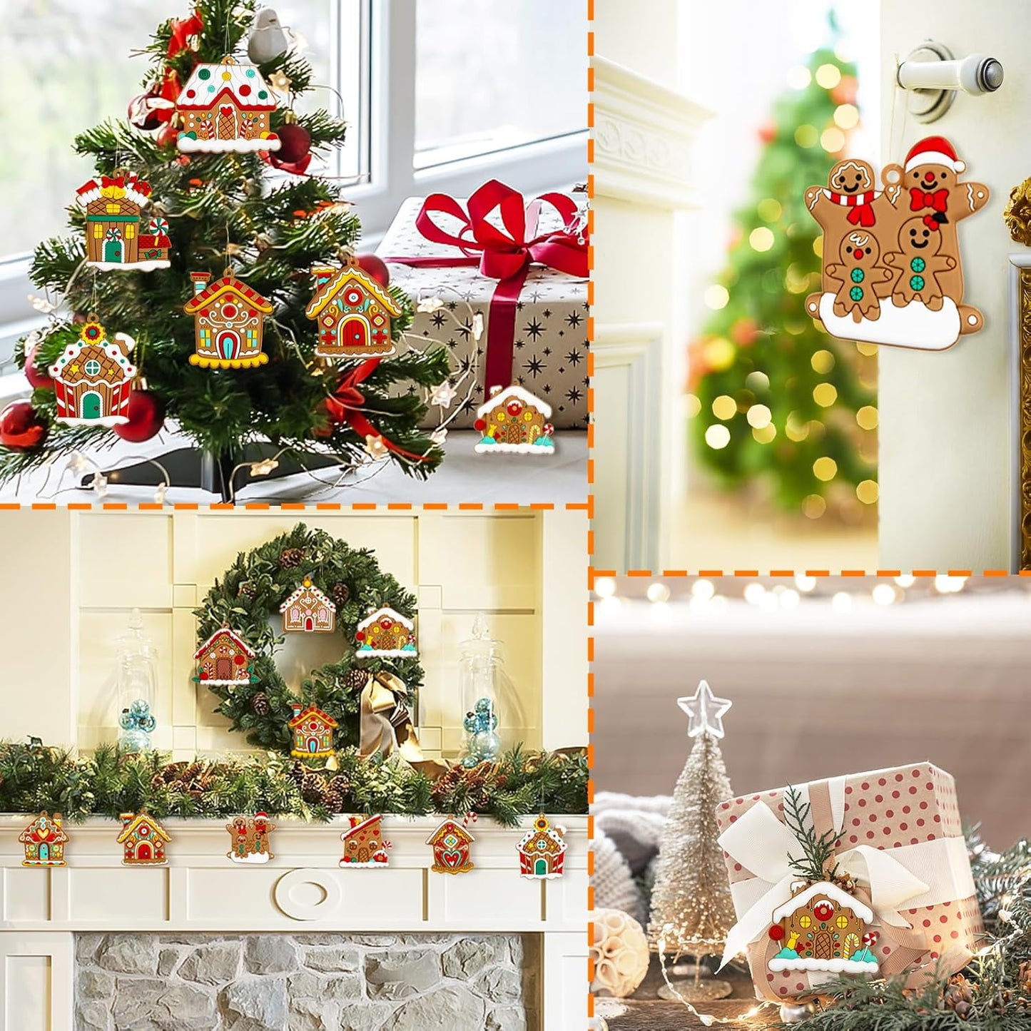 Ayieyill 14pcs Gingerbread Christmas Ornaments Gingerbread Christmas Tree Decorations Holiday Decor