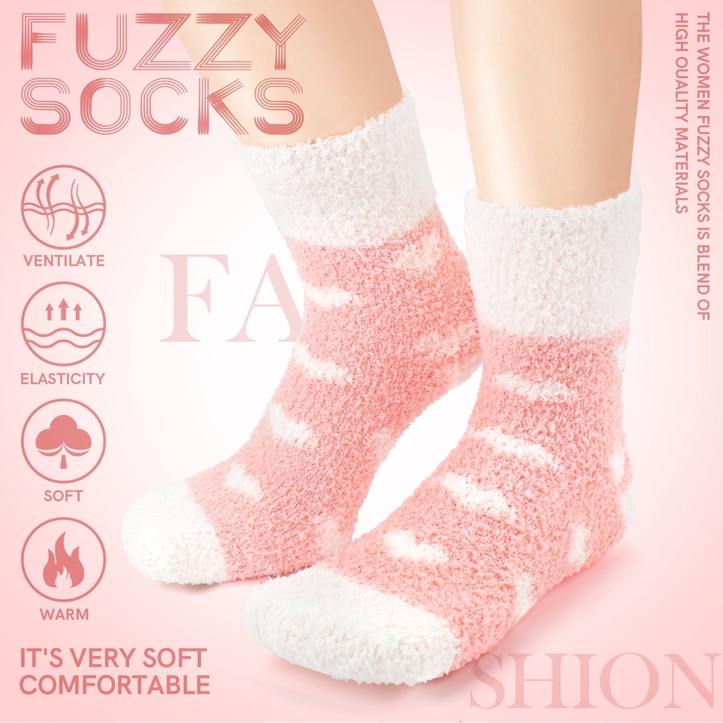 Ayieyill Fuzzy Socks for Women, 6 Pairs Plush Slipper Socks Women, Warm Soft Fluffy Socks Thick Cozy Plush Sock Winter Christmas Socks for Women