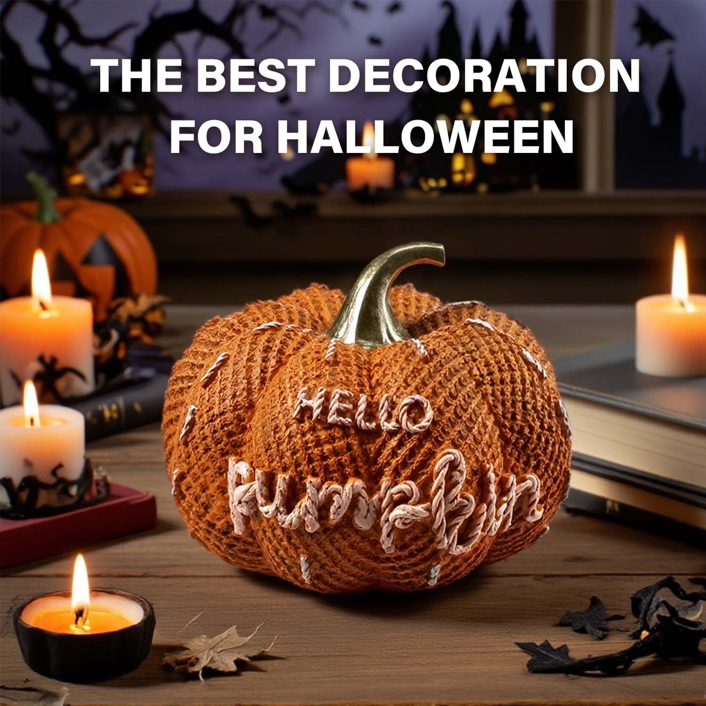 Ayieyill Fall Pumpkin Decor, Hello Pumpkin Decoration for Autumn, Thanksgiving Decorations for Home