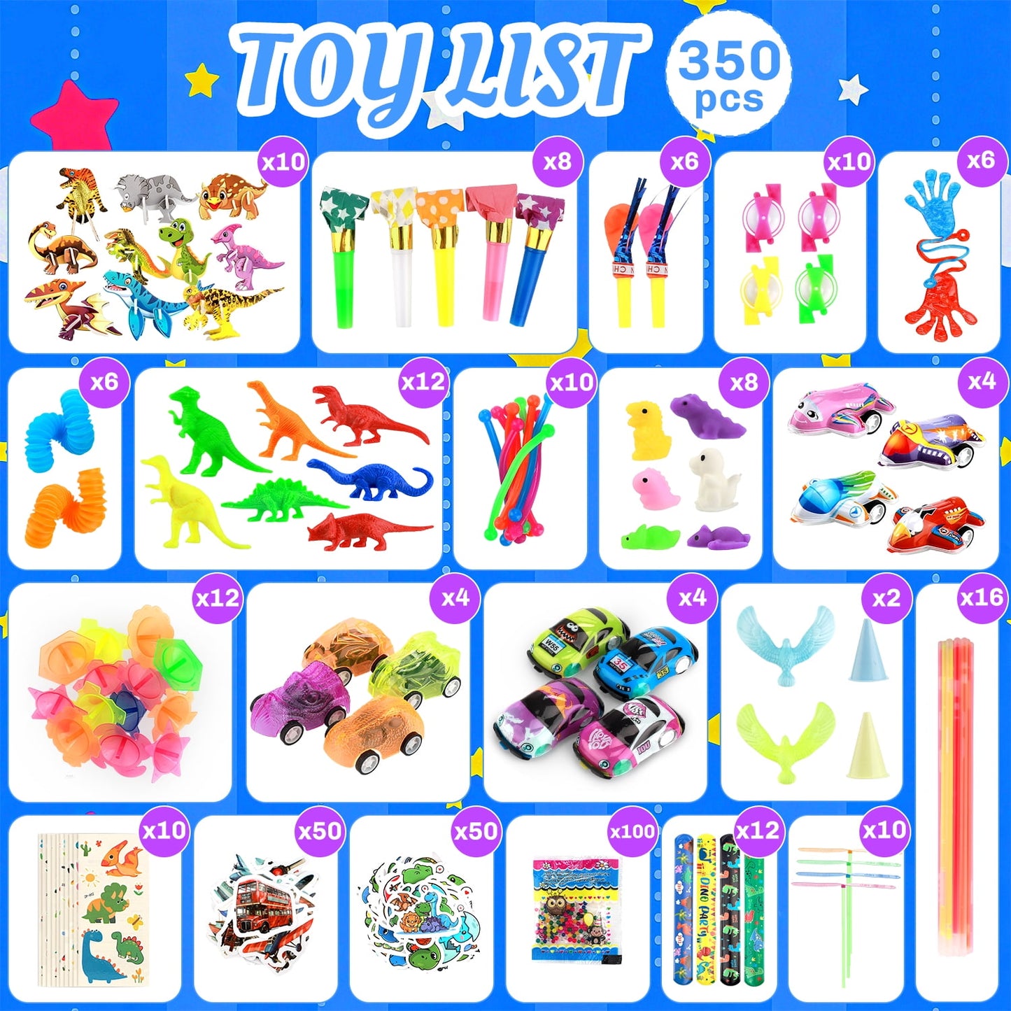 Ayieyill 350pcs Christmas Party Favors Bulk Toys for Kids Stocking Stuffers Goodie Bag Stuffers Pinata Stuffers Classroom Prizes