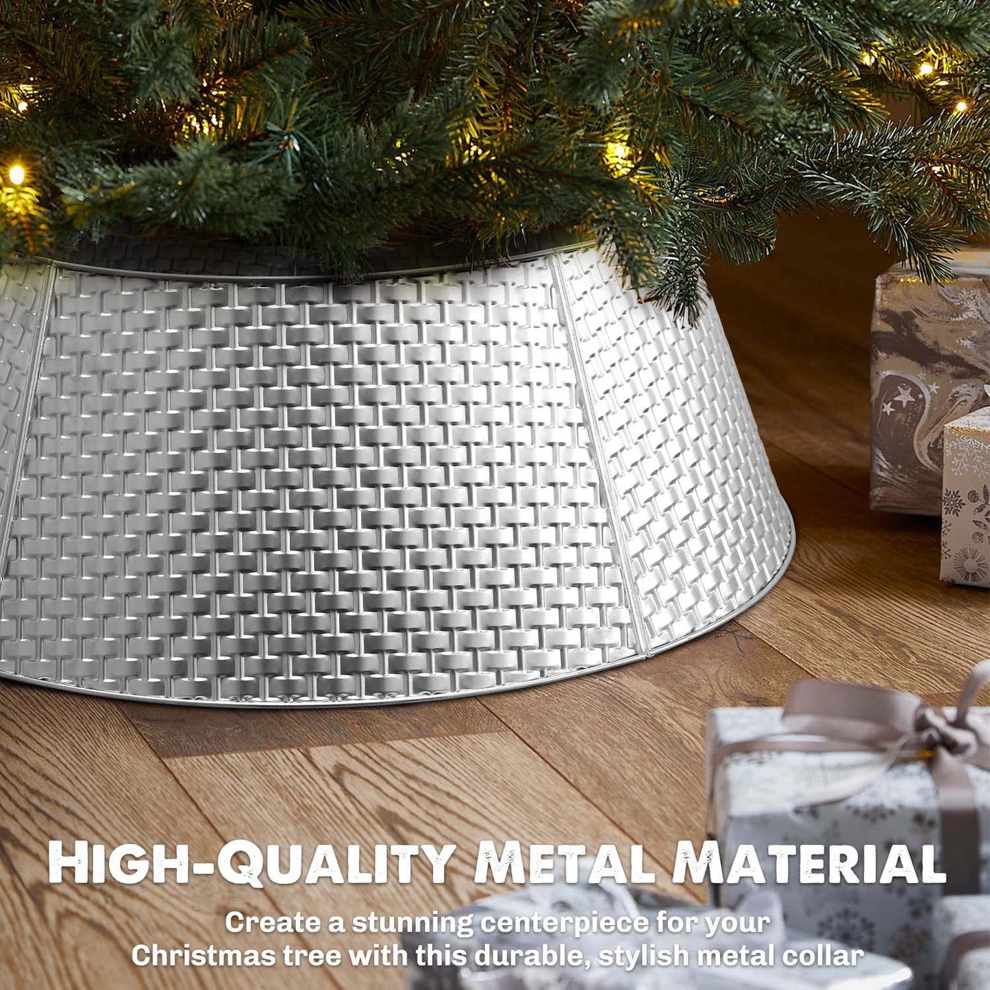 Ayieyill 28 inch Christmas Tree Collar, Christmas Tree Stand Cover for Christmas Tree Decorations | Metal