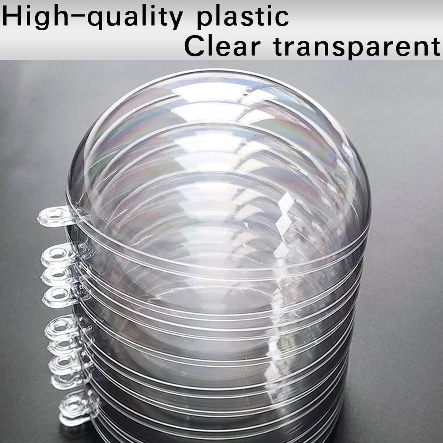 Ayieyill 20 Pack Clear Plastic Christmas Ornaments 3.15in Fillable Ornaments DIY Christmas Balls for Tree Decor