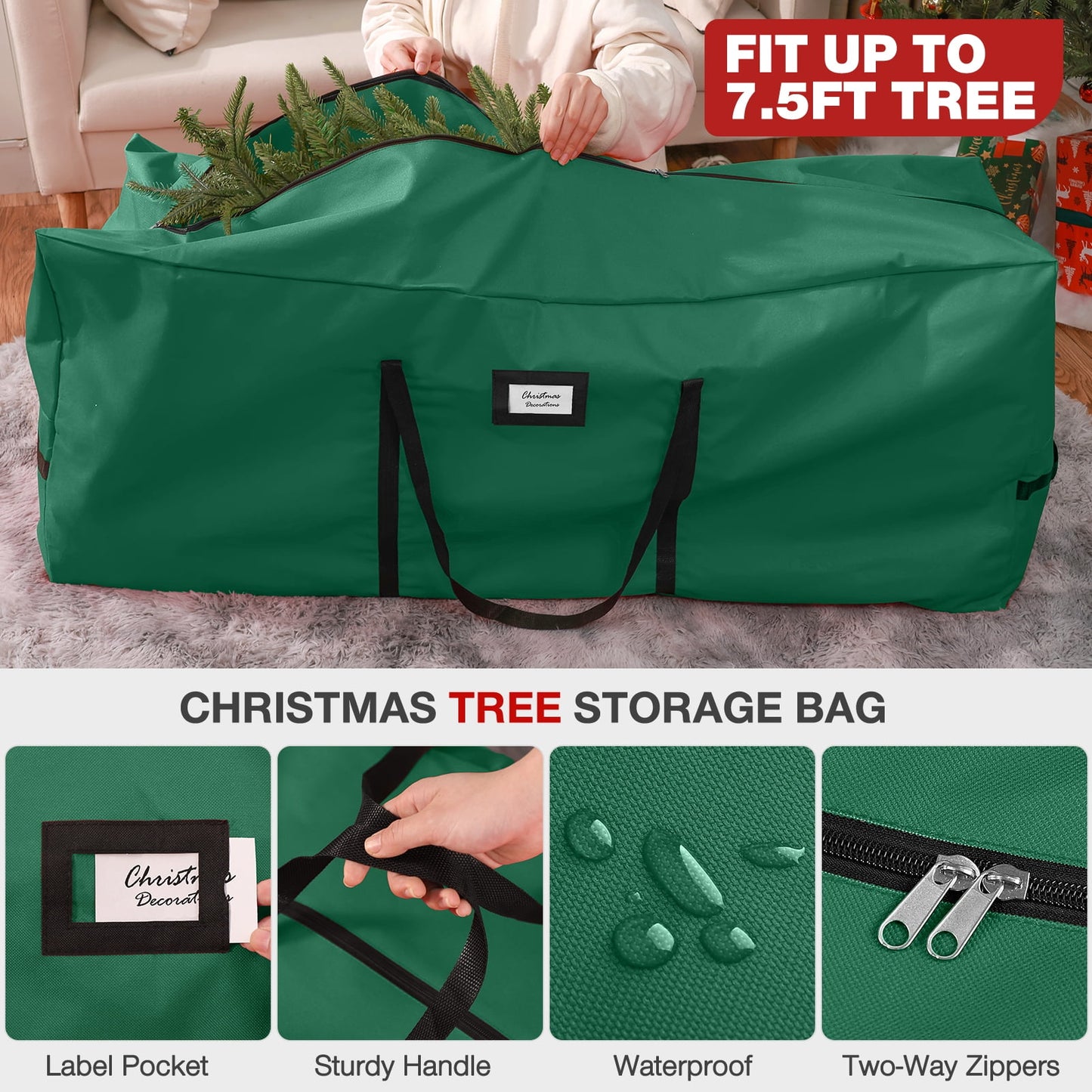 Ayieyill Christmas Tree Storage Bag and Christmas Ornament Storage Fits Up to 128 Ornament