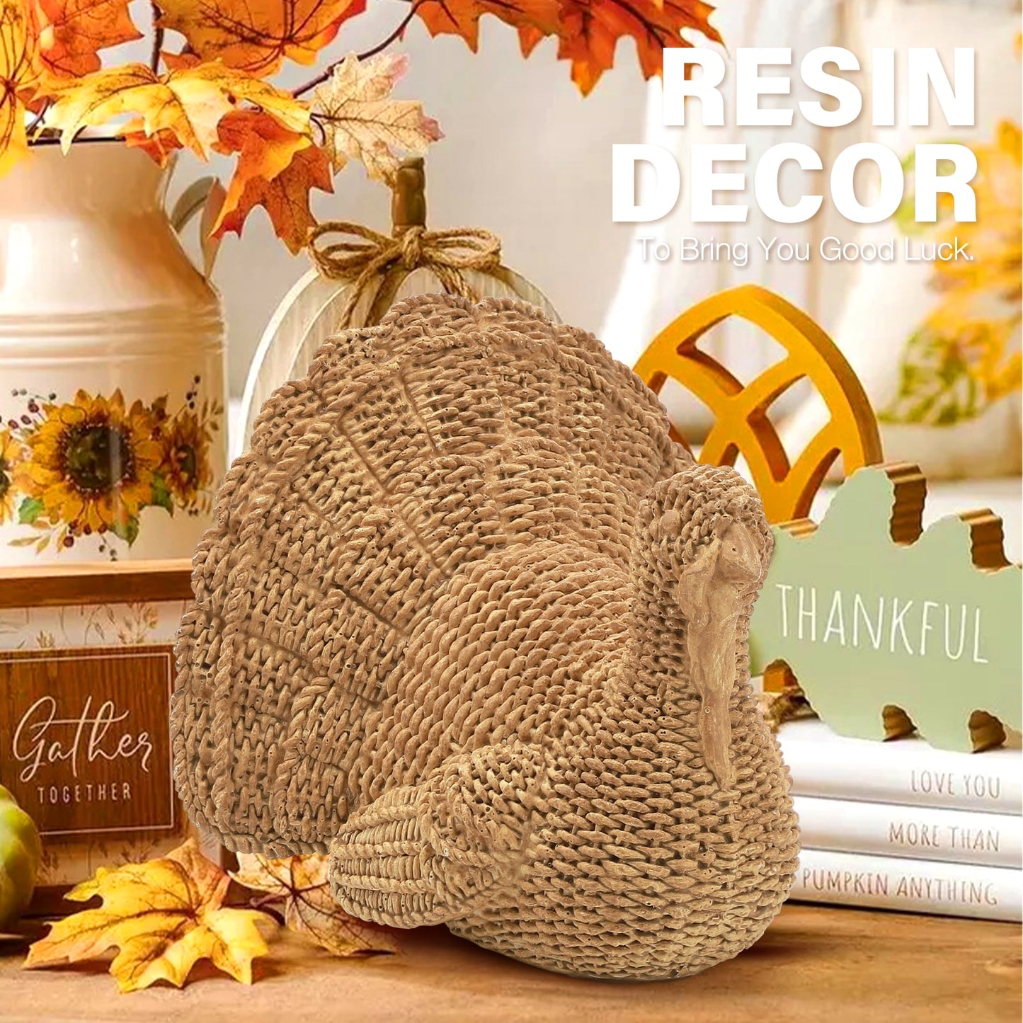 Ayieyill Thanksgiving Turkey Decorations Resin Thanksgiving Figurine Thanksgiving Centerpieces for Tables Fall Decor