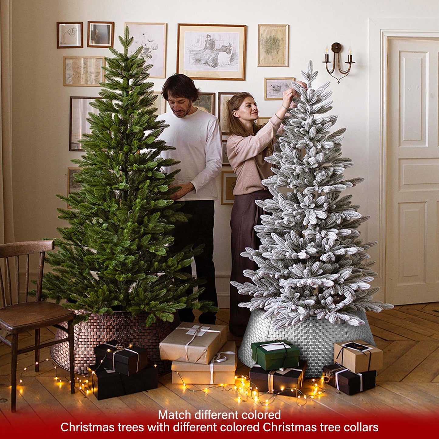 Ayieyill 28 inch Christmas Tree Collar, Christmas Tree Stand Cover for Christmas Tree Decorations | Metal