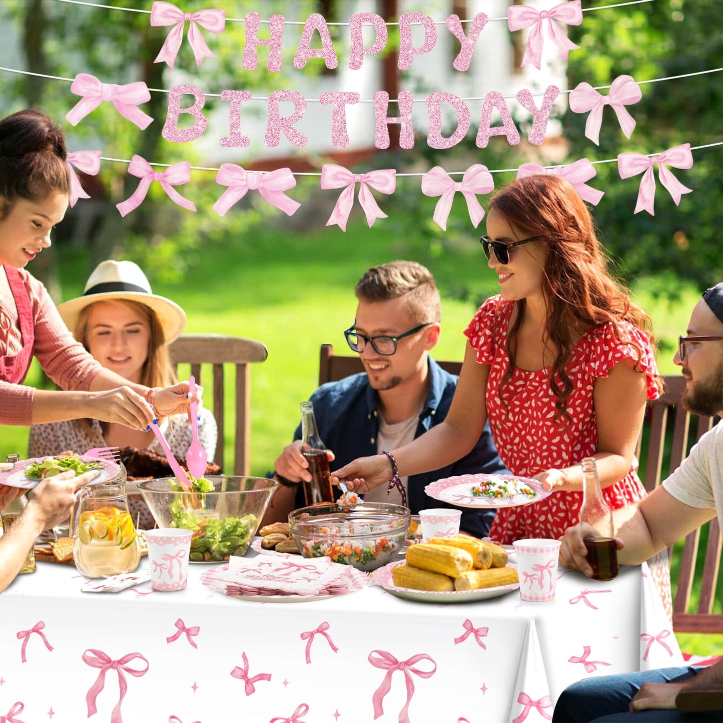 Ayieyill 170Pcs Happy Birthday Decorations Kit, Birthday Party Supplies Set for 24 Guests, Includes Plates and Cups and Napkins Straws Sets