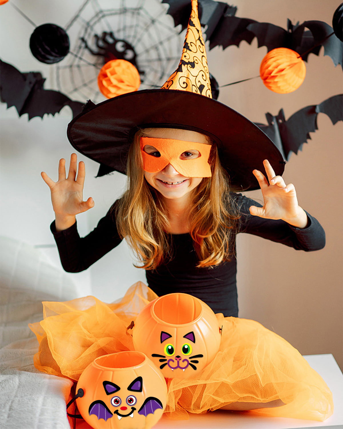 Ayieyill 64 Packs Halloween Stickers Pumpkin Decorating Stickers, 32 Sheet Small Pumpkin Face Stickers