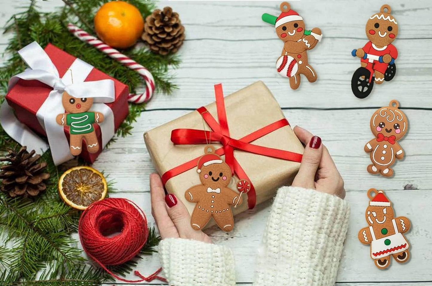 Ayieyill 14pcs Gingerbread Christmas Ornaments Gingerbread Christmas Tree Decorations Holiday Decor