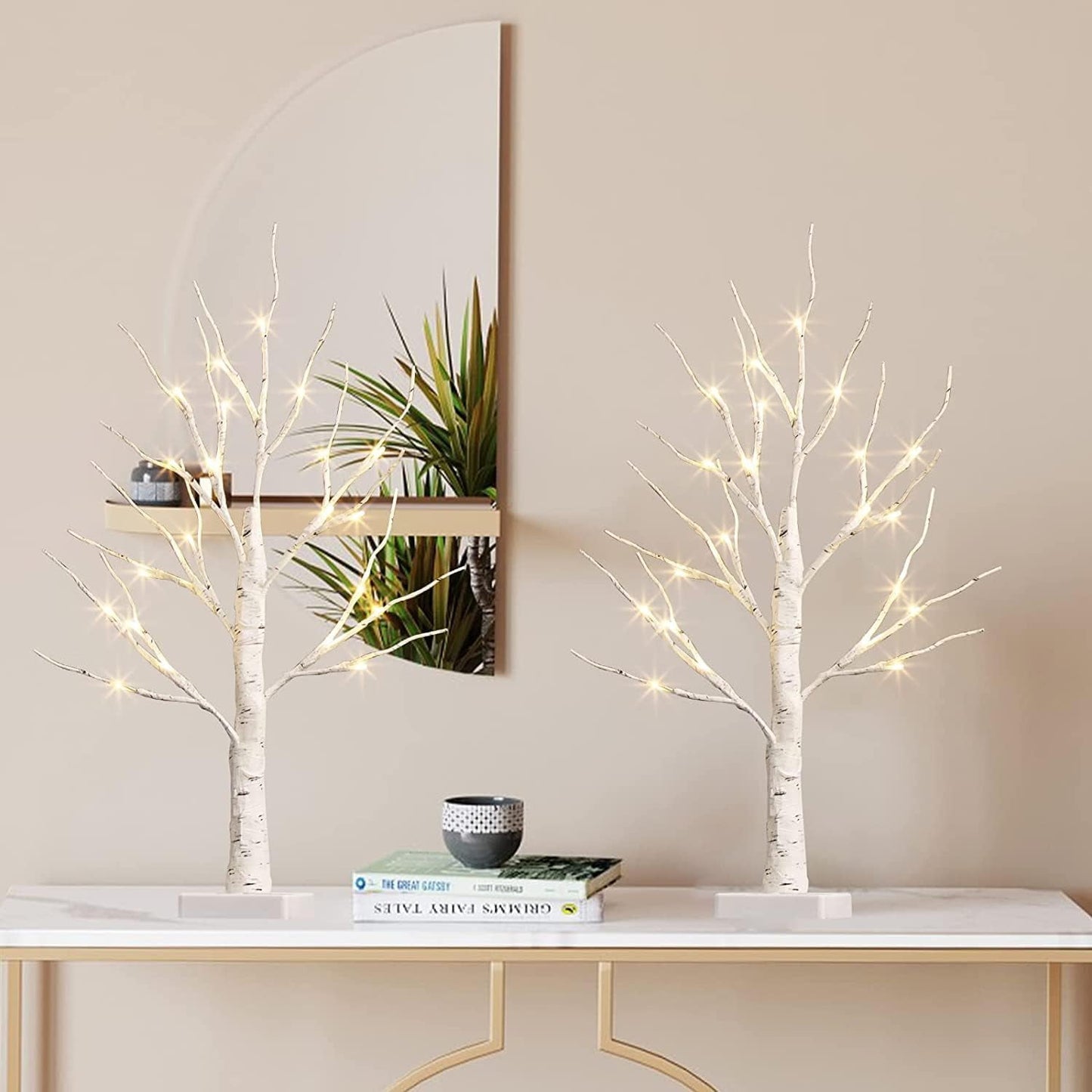 Ayieyill Lighted Birch Tree Lights, Led Branch Lights, Lighted Birch Trees Christmas Tabletop