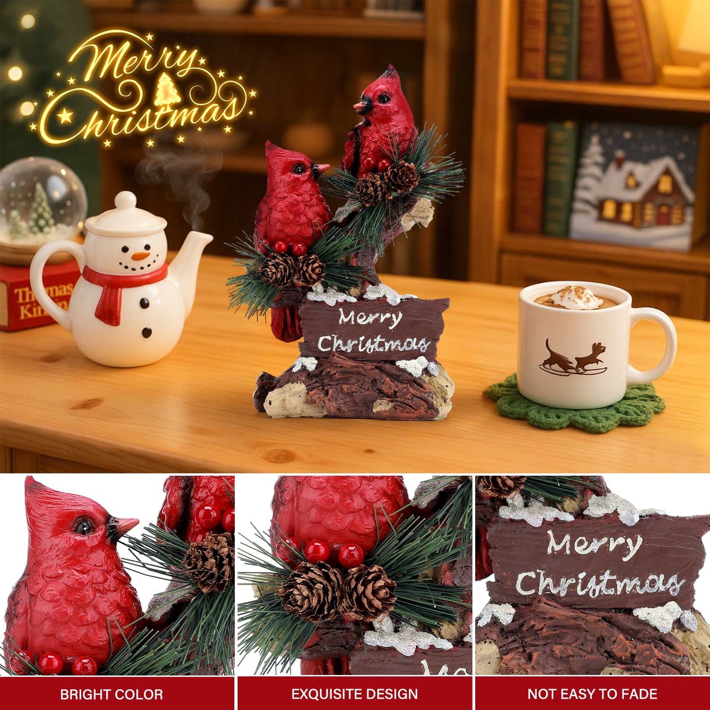 Ayieyill Cardinal Bird Christmas Decor Christmas Tabletop Decorations Christmas Cardinal Gift