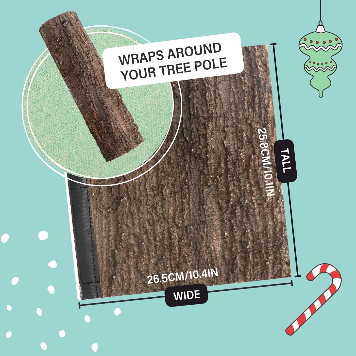 Ayieyill Faux Brown Bark Xmas Tree Skirt Hides Fake Pole
