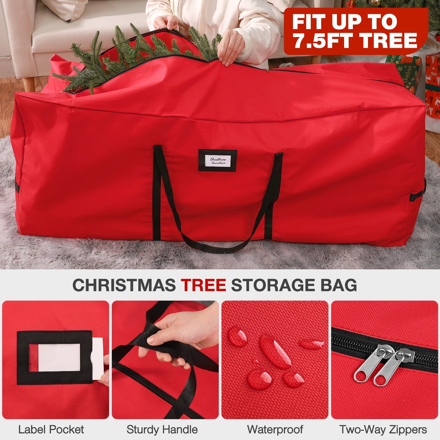 Ayieyill Christmas Tree Storage Bag and Christmas Ornament Storage Fits Up to 128 Ornament