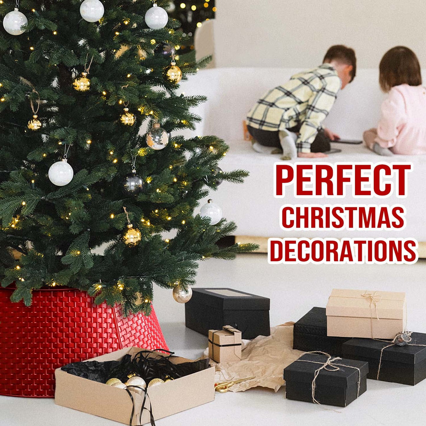 Ayieyill 28 inch Christmas Tree Collar, Christmas Tree Stand Cover for Christmas Tree Decorations | Metal
