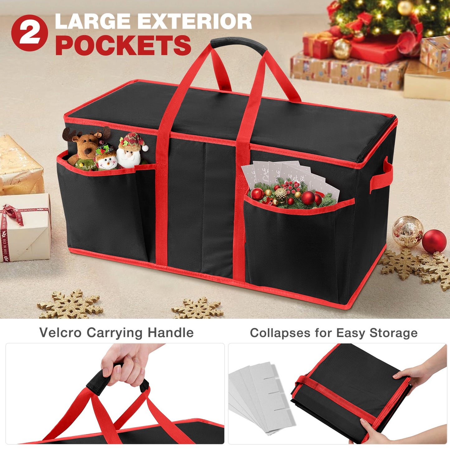 Ayieyill Christmas Tree Storage Bag and Christmas Ornament Storage Fits Up to 128 Ornament