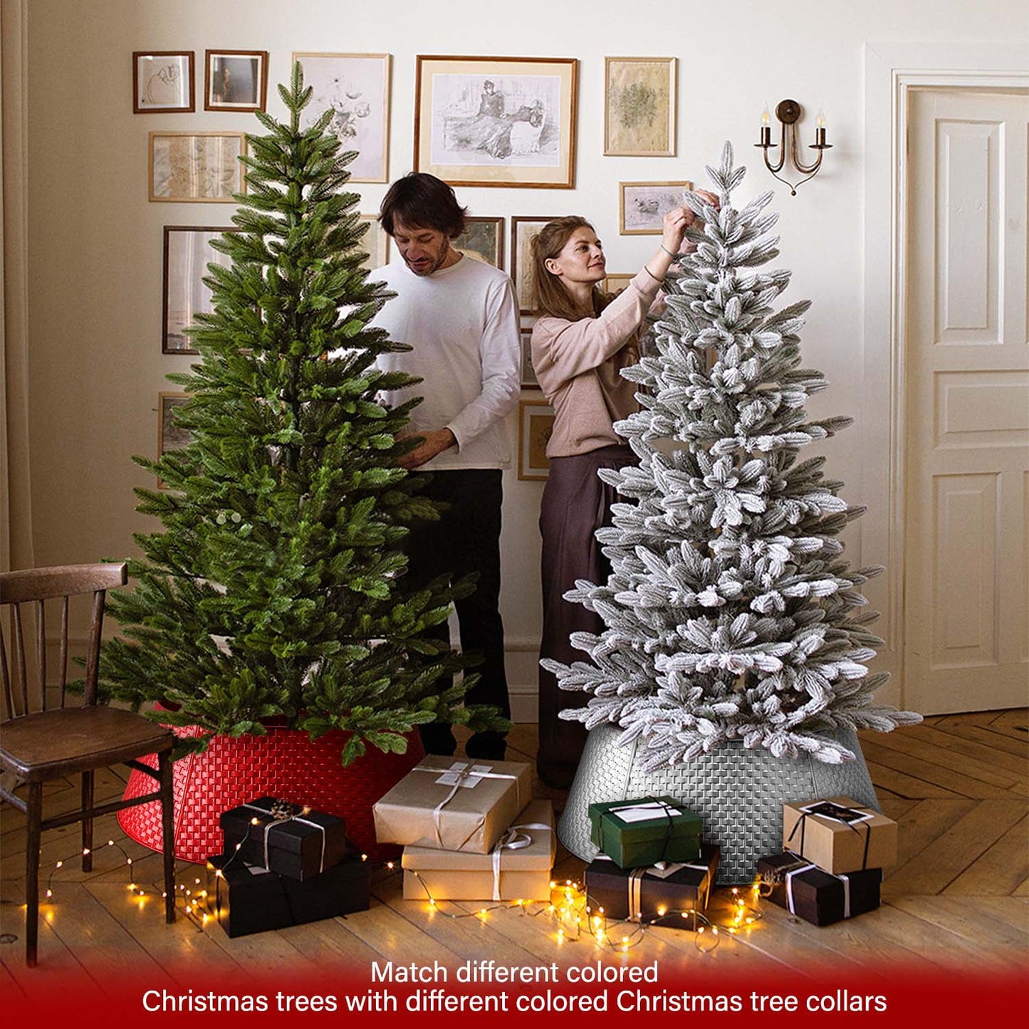 Ayieyill 28 inch Christmas Tree Collar, Christmas Tree Stand Cover for Christmas Tree Decorations | Metal