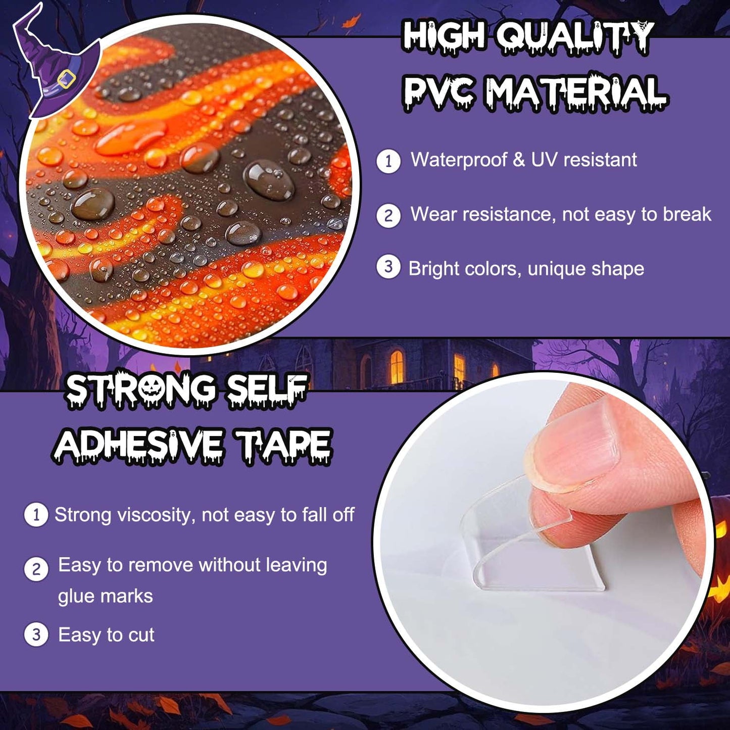 Ayieyill Halloween Trunk or Treat Car Decorations Kit, Scary Witch Face Sticker Halloween Decoration, Halloween Decorations for Car Mantel Garage Door