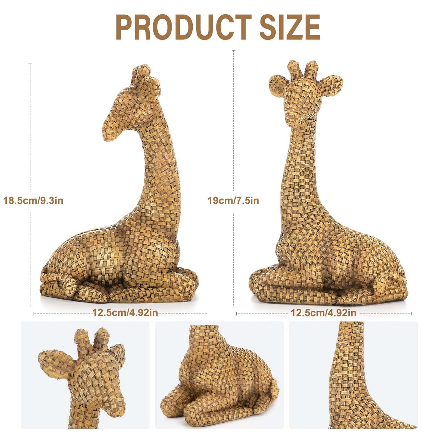 Ayieyill 2pcs Wicker Reindeer Christmas Decoration Resin Reindeer Decor for Tabletop Christmas Decor