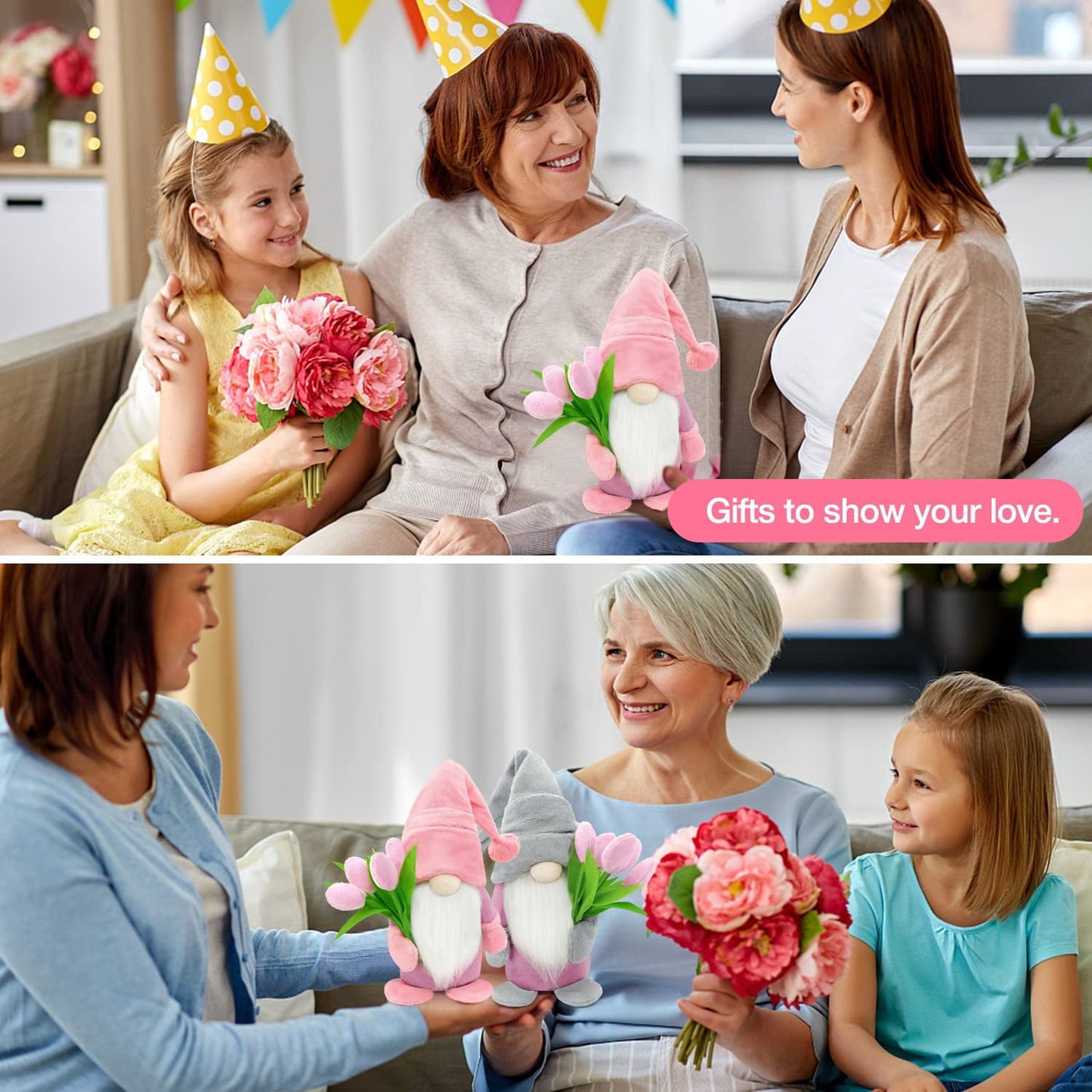 Ayieyill 2 Pcs 15 inches Mother's Day Gnomes Plush Decor Mothers Day Gifts - Spring Gnomes Decor