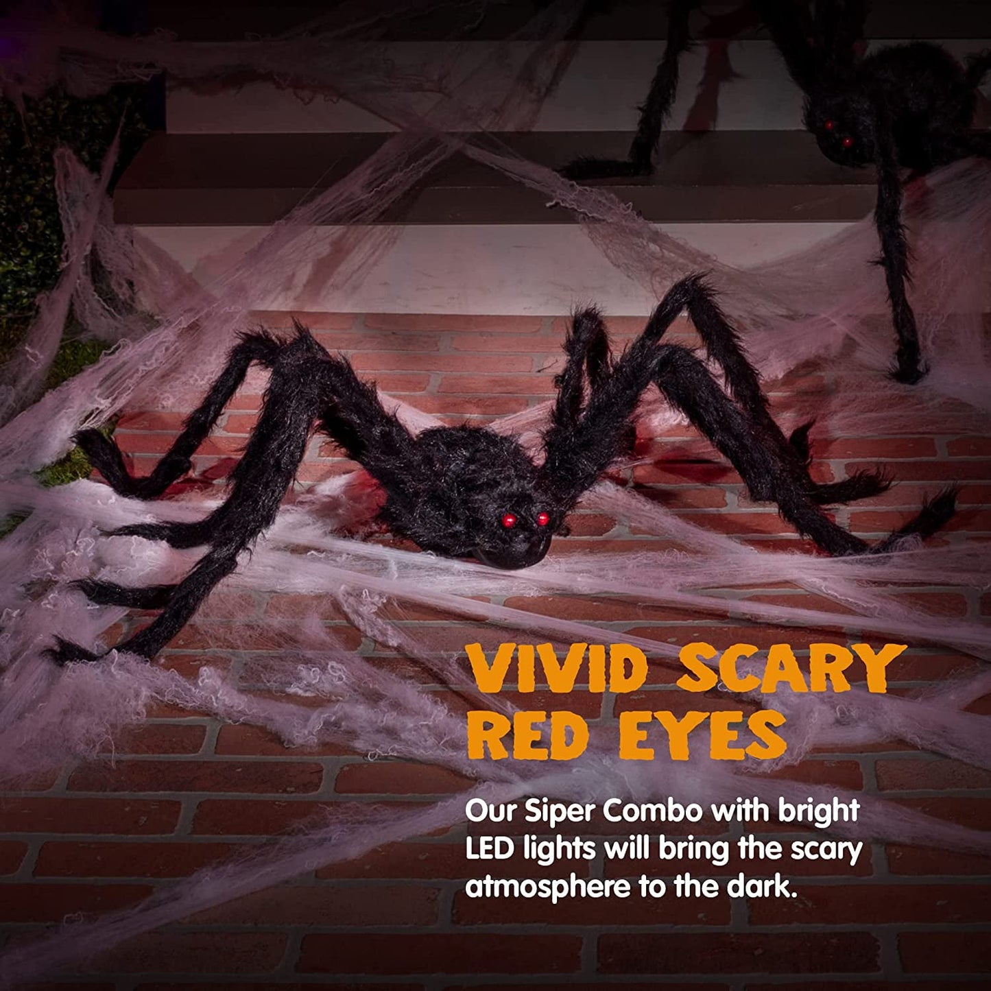Ayieyill Halloween Spider Decorations 5 ft Giant Spider Halloween Outdoor Decorations