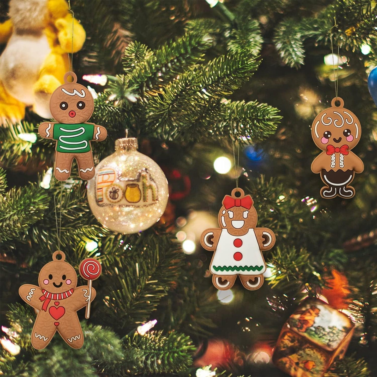Ayieyill 14pcs Gingerbread Christmas Ornaments Gingerbread Christmas Tree Decorations Holiday Decor