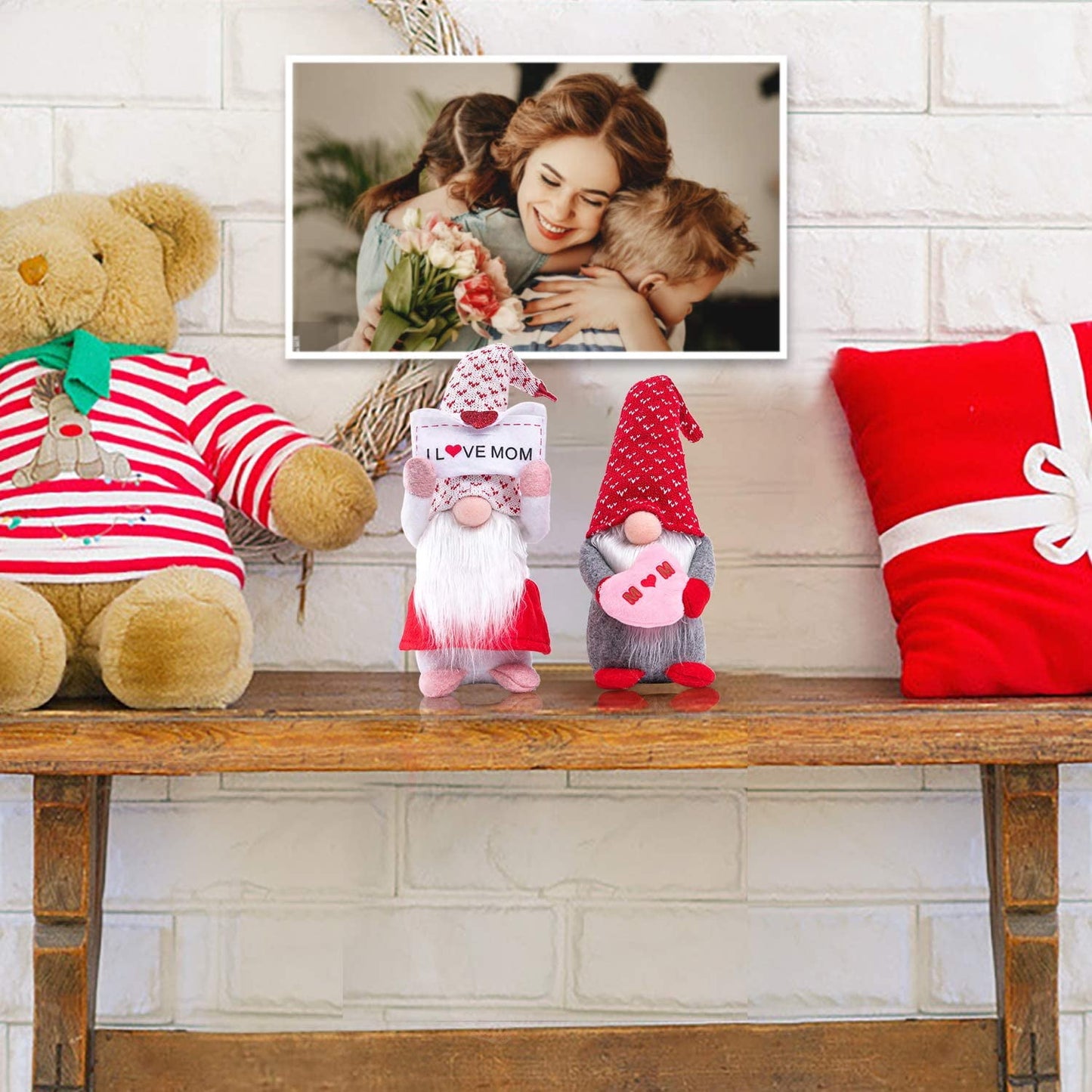 Ayieyill 2Pcs Mother's Day Decorations Gnomes Plush Decor Mothers Day Gifts, Handmade Envelope