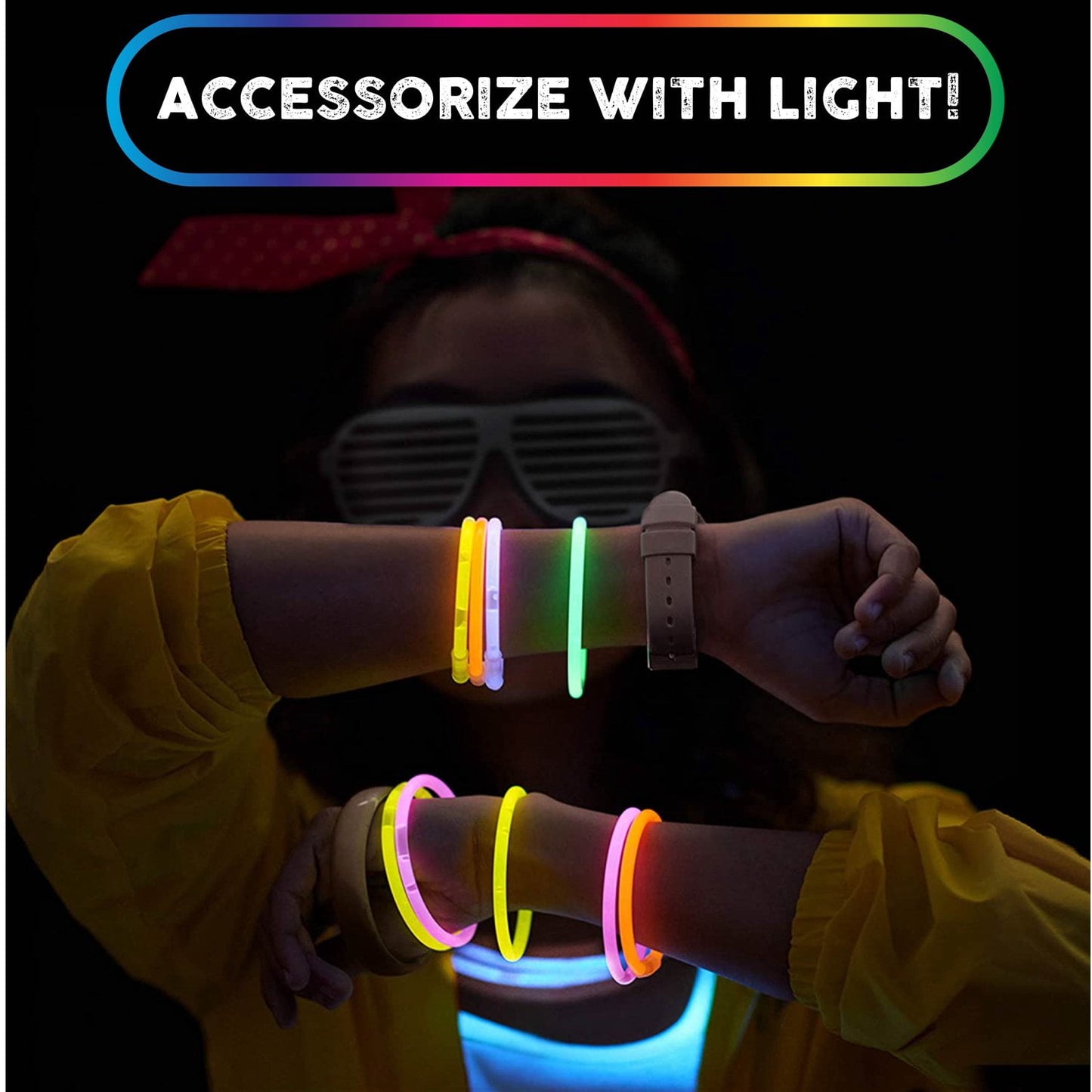 Ayieyill Glow Sticks Bulk Party Pack 8" Halloween Glow Sticks for Kids Glow in the Dark Party Supplies