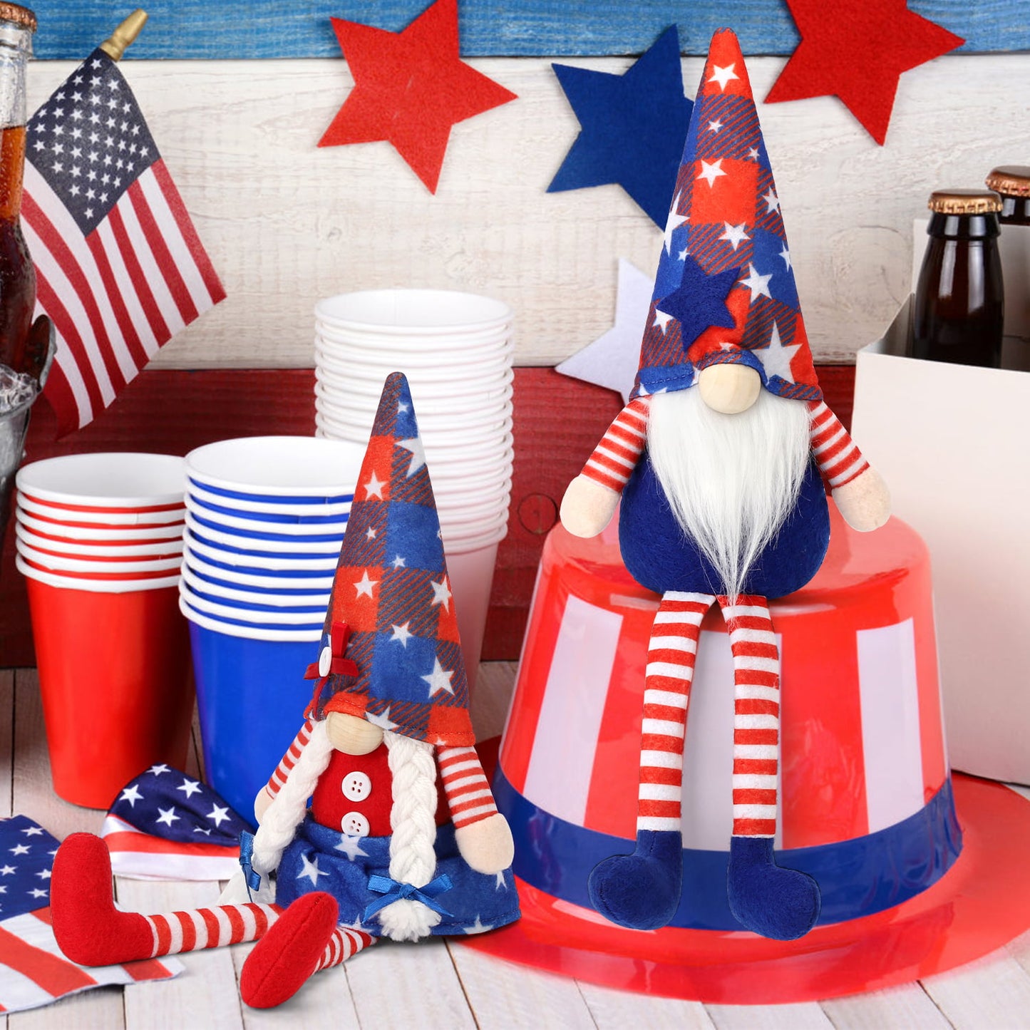 Ayieyill 2Pcs 4th of July Gnomes Patriotic Gnomes Decorations