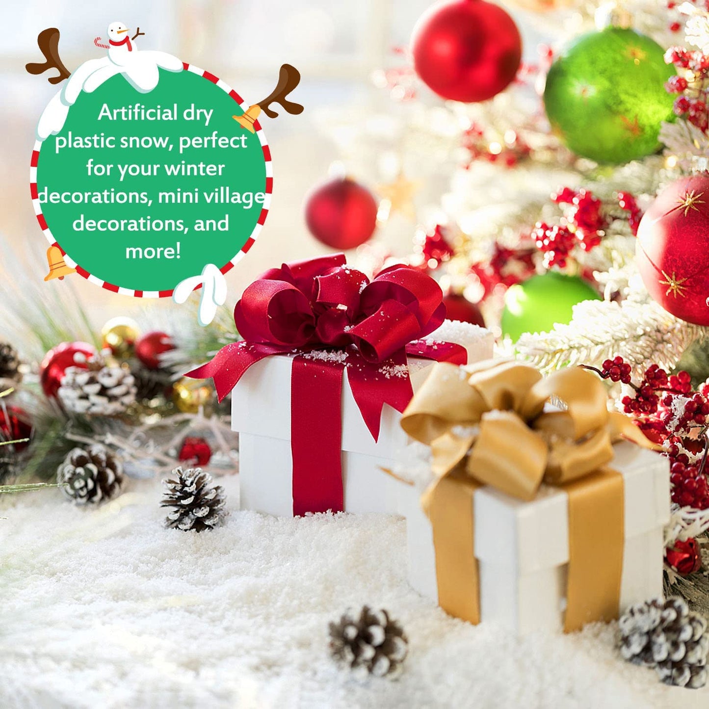 Ayieyill 23 Ounces Fake Snow Decoration - Artificial Snow for Christmas Decoration