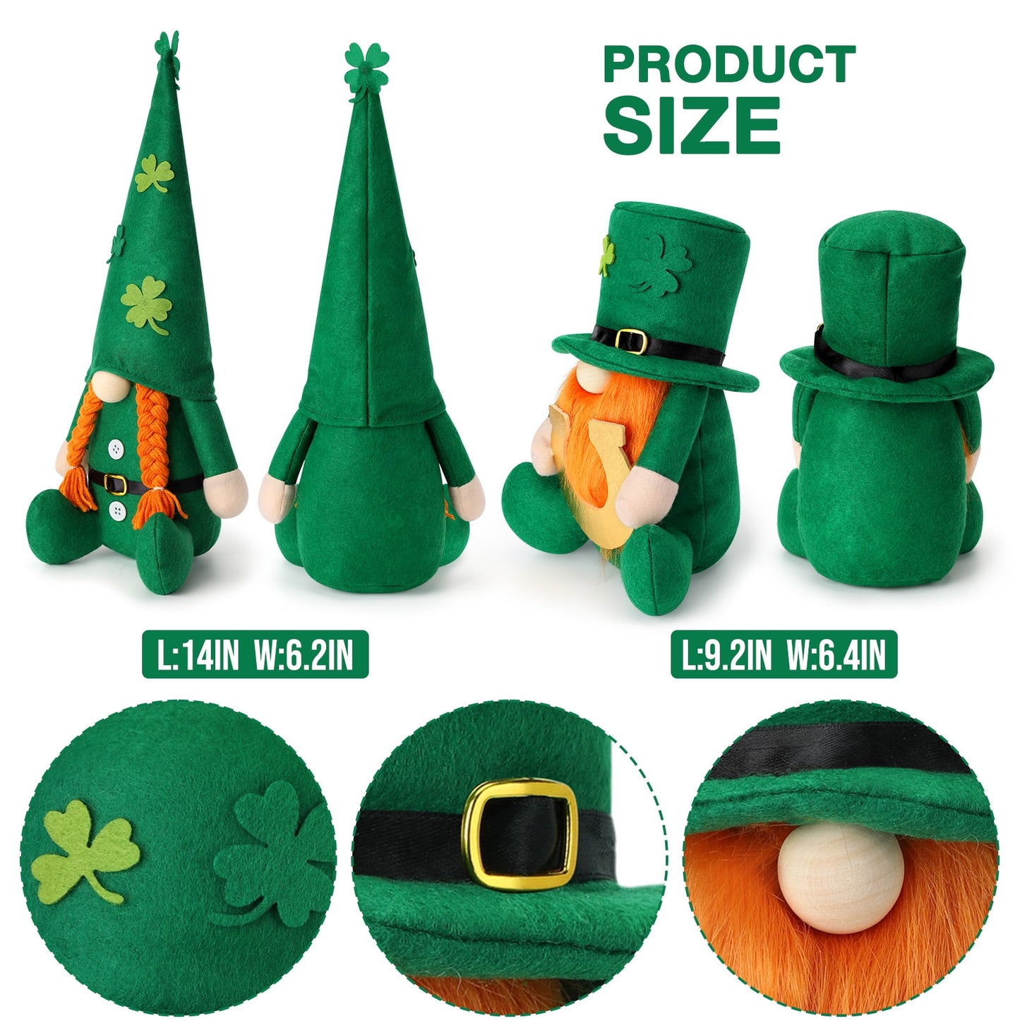 Ayieyill St Patricks Day Decorations Gnome Plush Home Table Ornament Decor