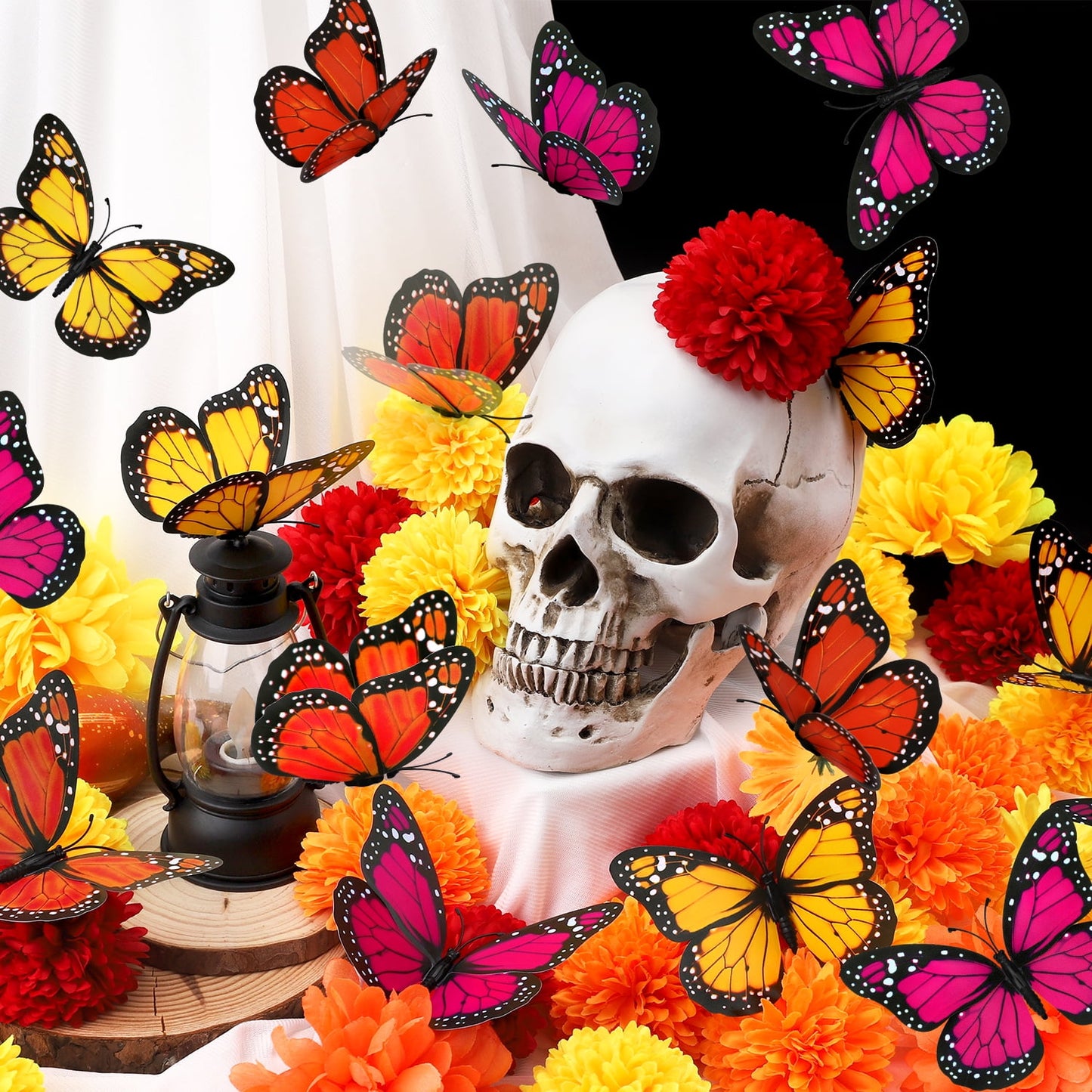 Ayieyill 40 Pcs Monarch Butterfly Decorations Orange Butterflies for Crafts