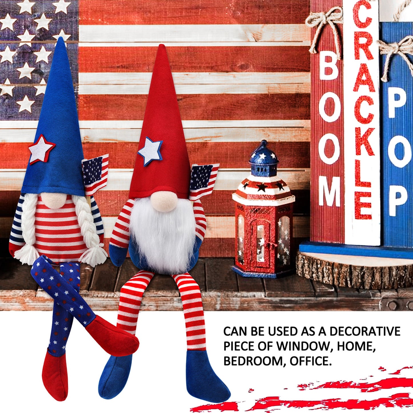 Ayieyill 2Pcs 4th of July Gnomes Patriotic Gnomes Decorations