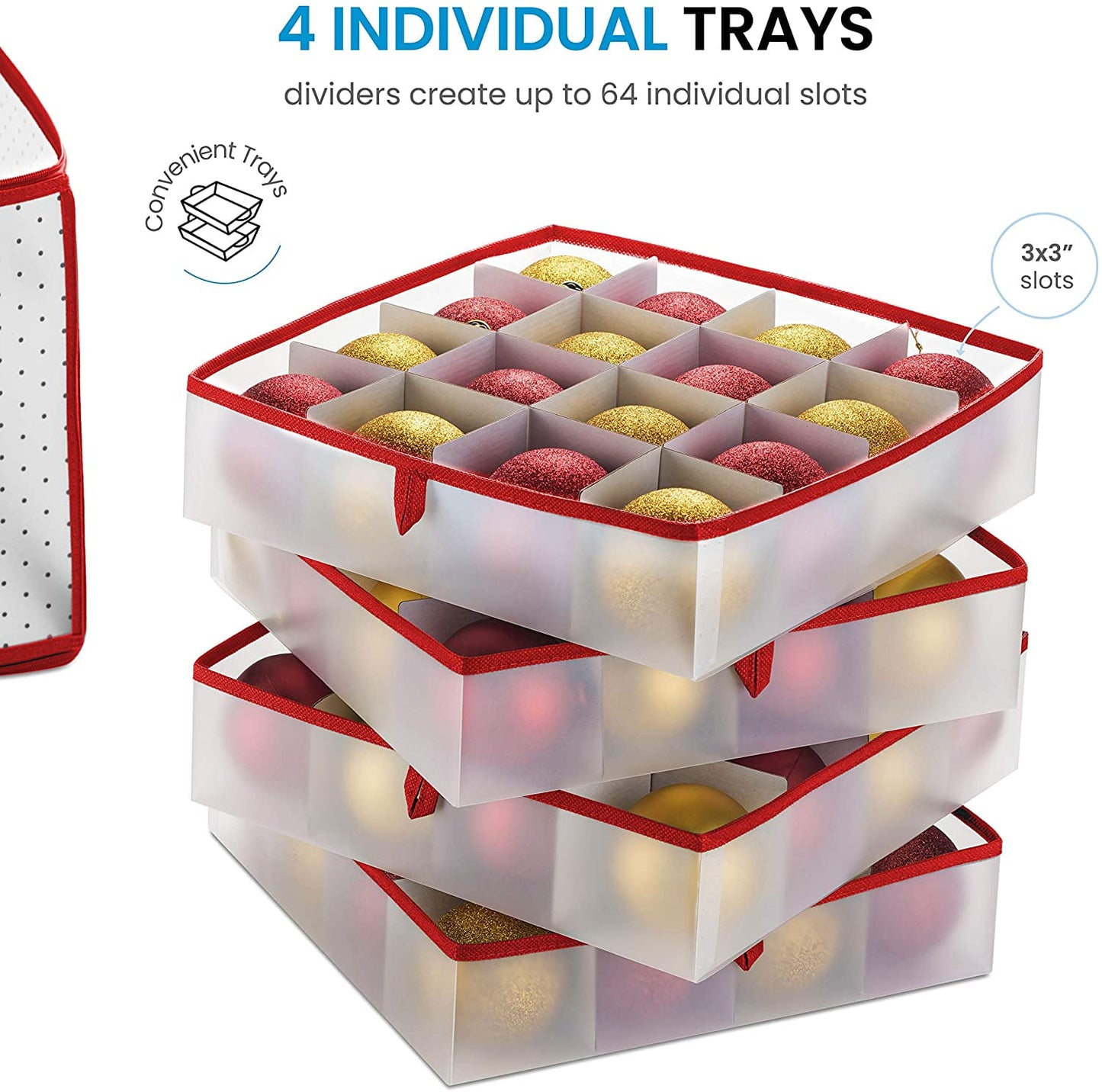 Ayieyill Christmas Ornament Storage Chest, Ornament Storage Box Ornament Organizer