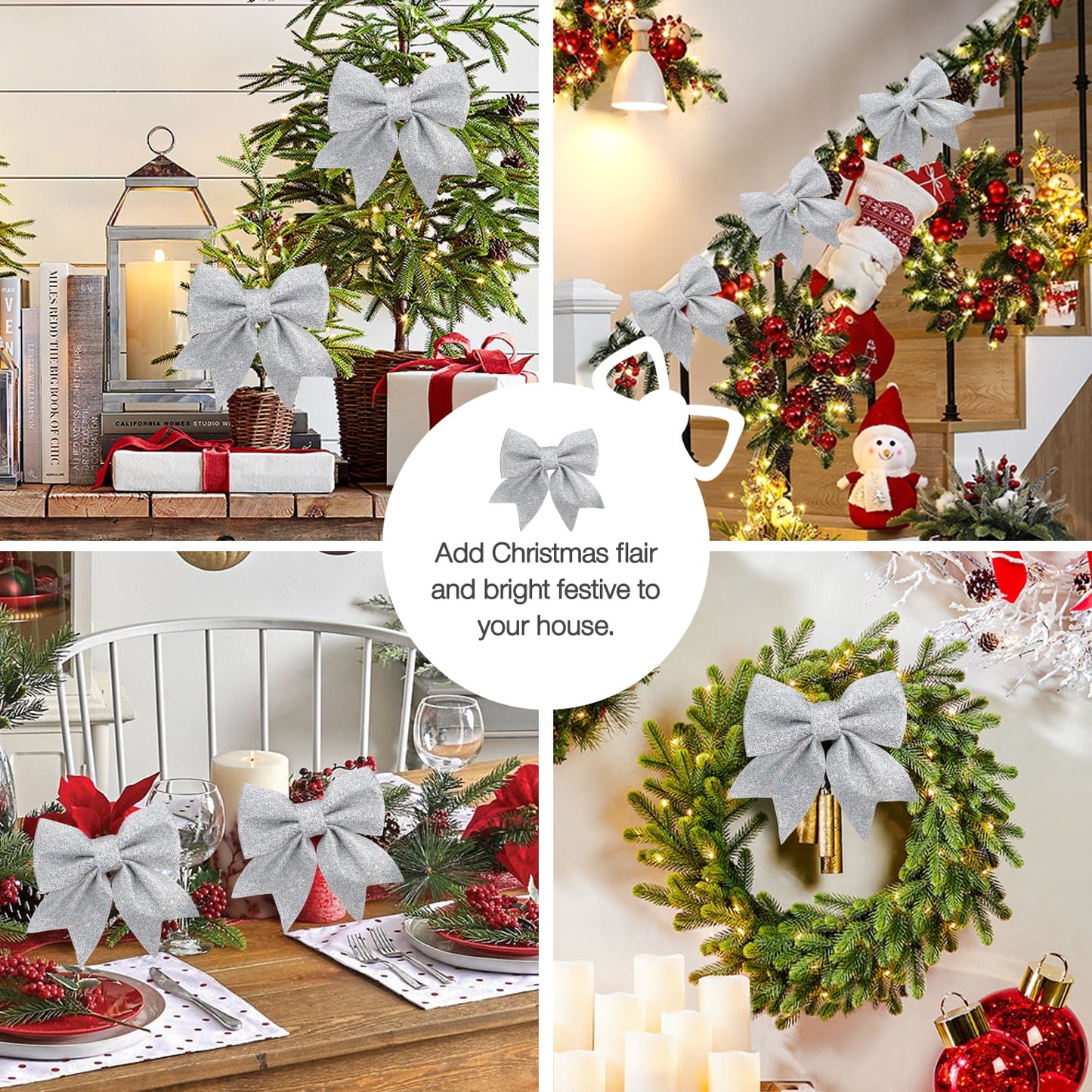 Ayieyill Christmas Tree Bows and Ribbon Decorations, Christmas Tree Decorations | 28Pcs