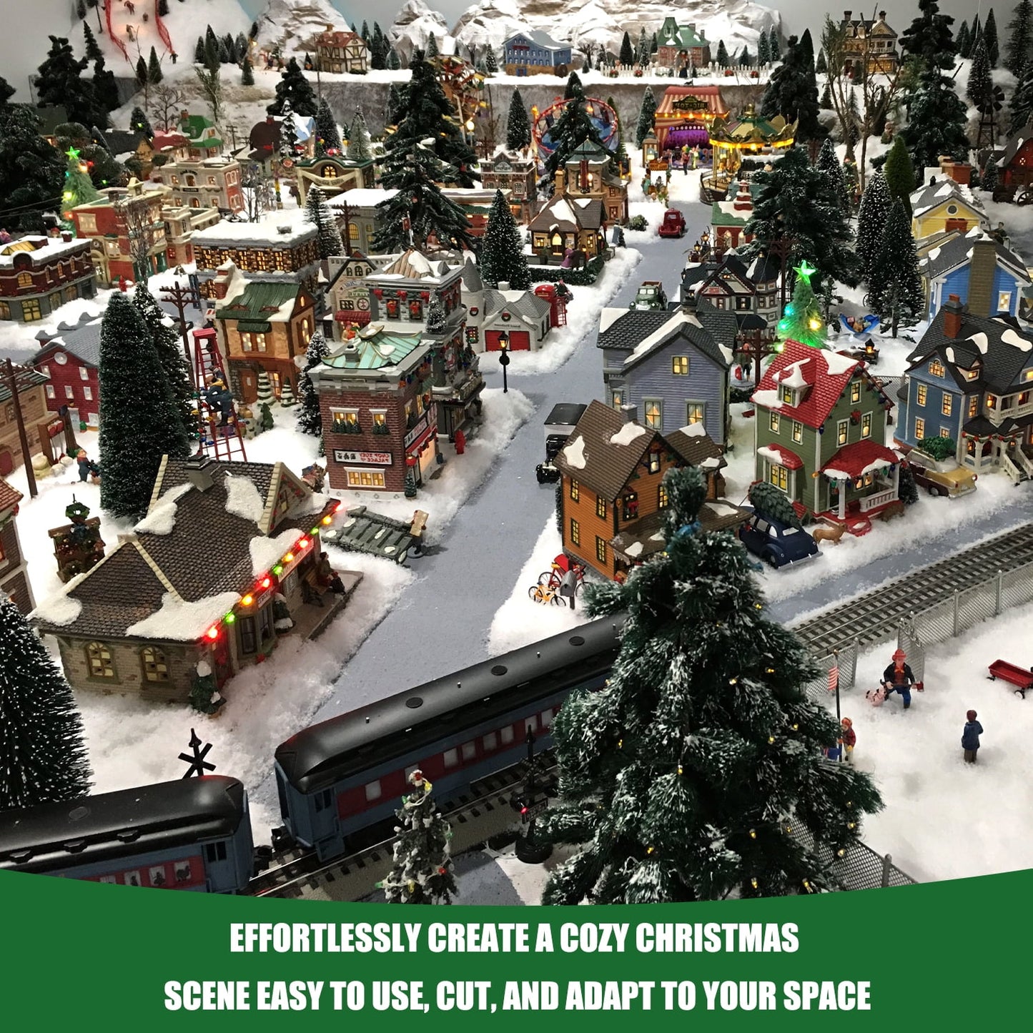 Ayieyill Fake Snow Kits for Christmas (3-Piece Set), Snow Blanket Roll, Cotton-Like Fluffy Snow, Christmas Tree Decorations