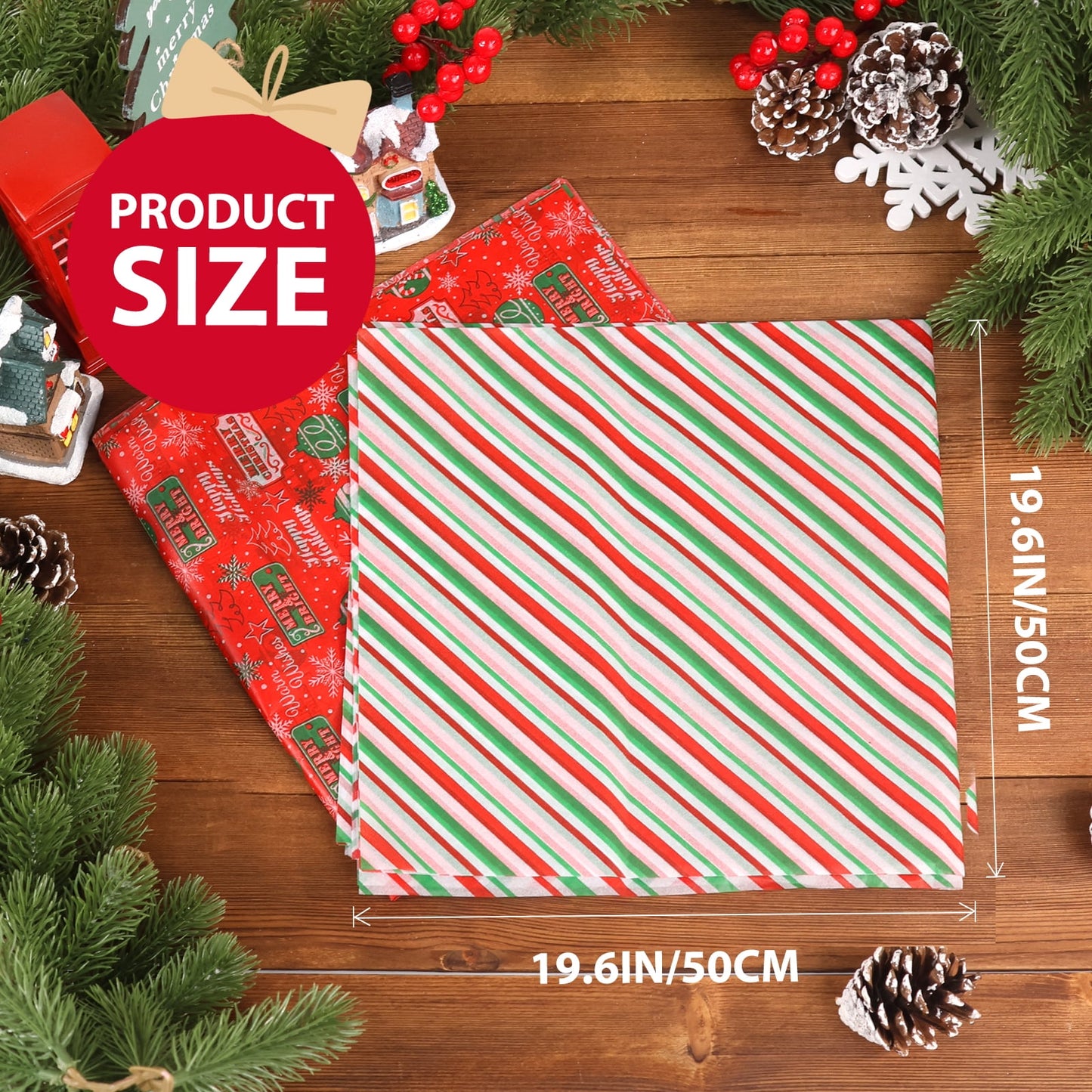 Ayieyill 70pcs Christmas Tissue Paper Sheets Christmas Wrapping Paper Xmas Tissue Paper for Gift Bags Gift Wrap