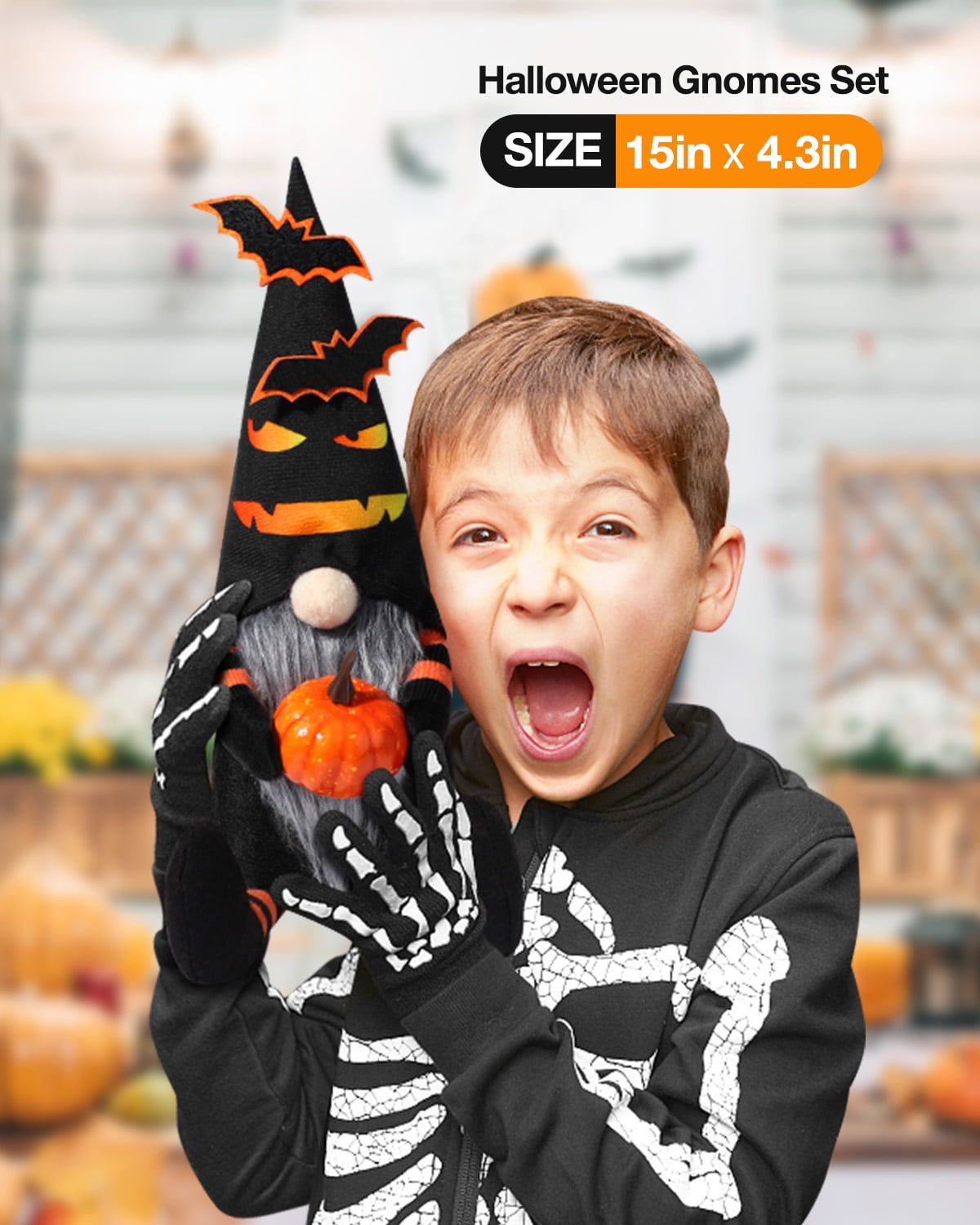 Ayieyill 2pcs Halloween Gnome Plush Decorations -  Mr and Mrs Handmade Scandinavian Tomte