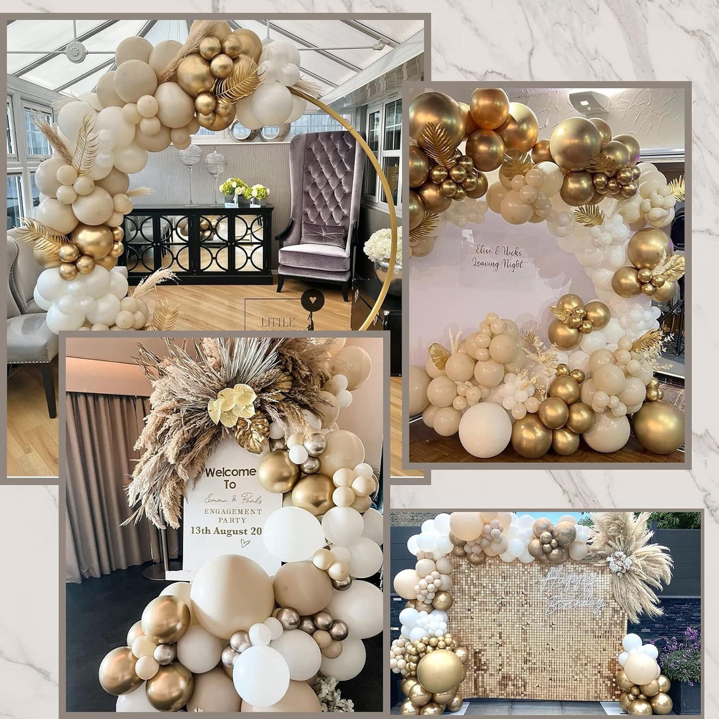 Ayieyill 156pcs Balloon Garland Arch Kit for Baby Shower, Wedding, Birthday, Party Decorations