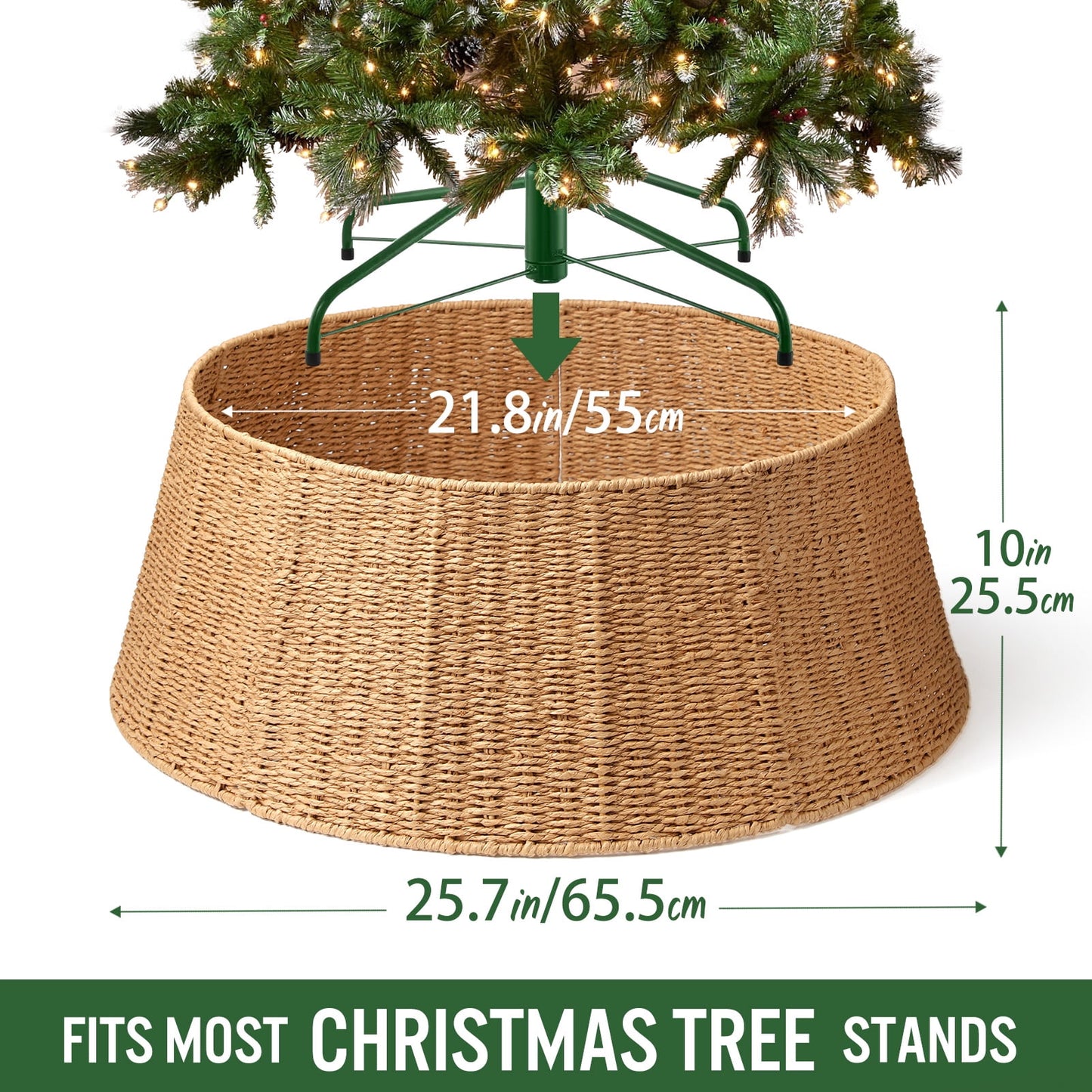 Ayieyill 26 inch Christmas Tree Collar, Christmas Tree Stand Cover for Christmas Tree Decorations | Wooden