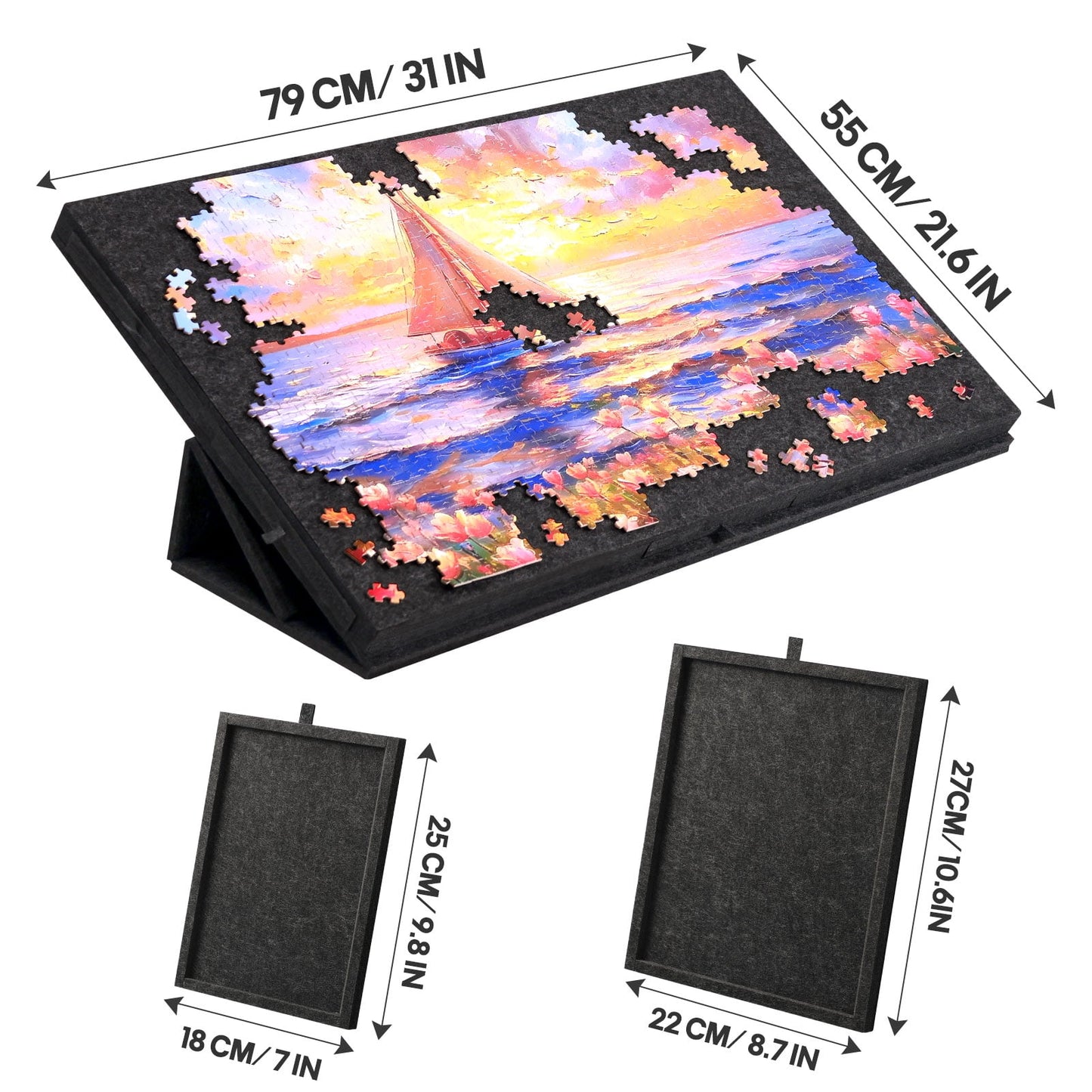 Ayieyill 1000 Piece Rotating Puzzle Board with Drawers and Cover,21"x31"Portable Felt Jigsaw Puzzle Table for Adults Portable,Lazy Susan Spinning Puzzle Boards Birthday Gift for Mom