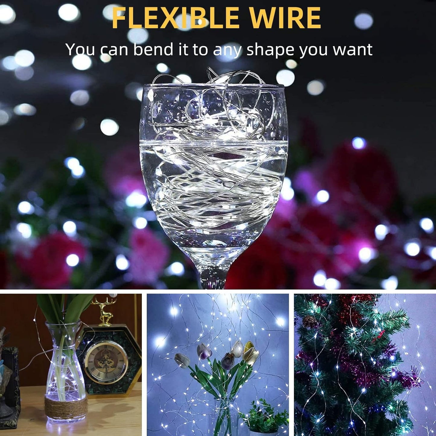 Ayieyill 12Pack Fairy Lights Battery Operated,10ft 30 LED Mini String Lights Waterproof Wire Lights Indoor, Warm White
