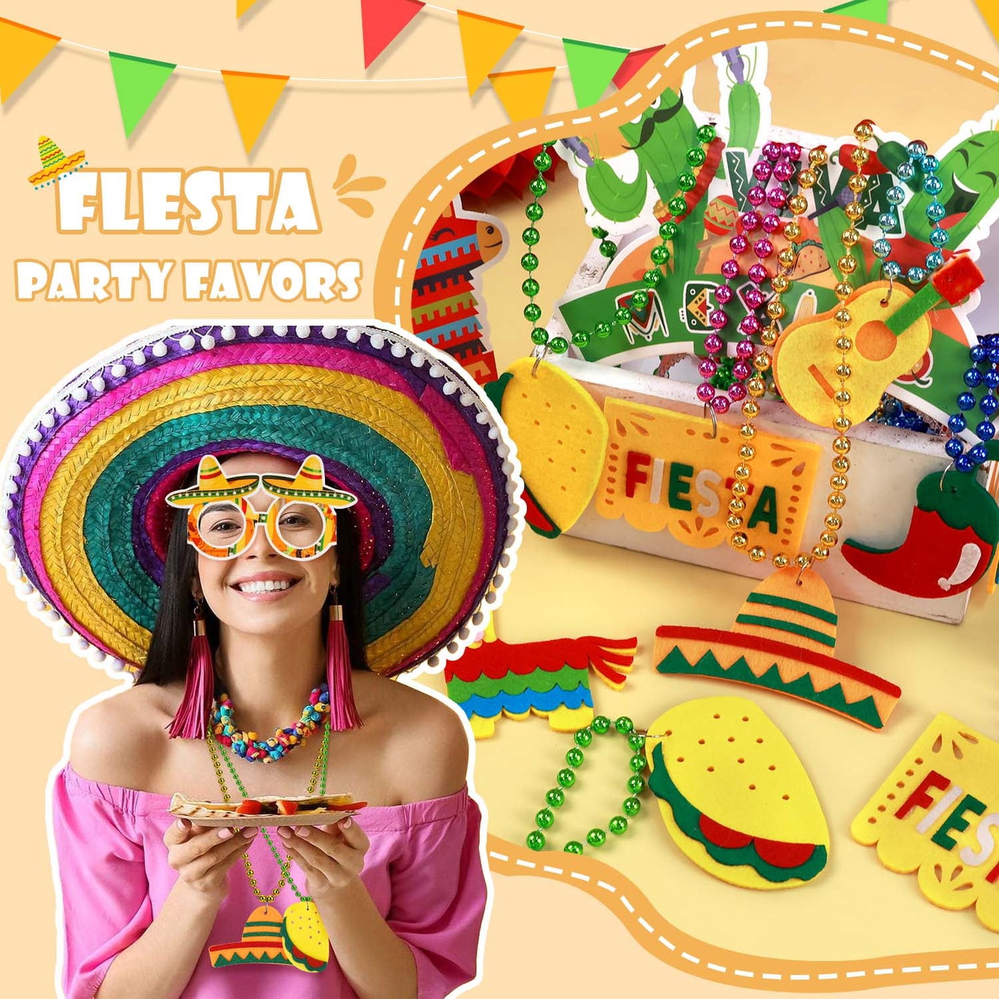 Ayieyill 24PCS Cinco de Mayo Fiesta Decorations- Mexican Decorations Mexican Themed Party Supplies