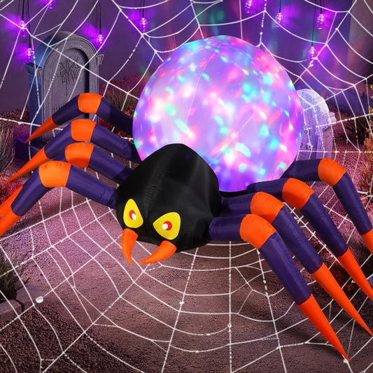 Ayieyill 10Ft Halloween Inflatables Decorations Spider Built-in 7-Colors Changing LED Lights, Halloween Blow ups Yard Decorations Outdoor for Garden Lawn
