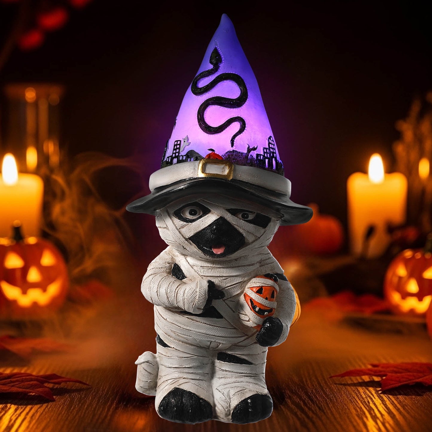 Ayieyill Halloween Table Decor Mummy Dog Figurine Light Up  Halloween Gifts Halloween Decorations Indoor