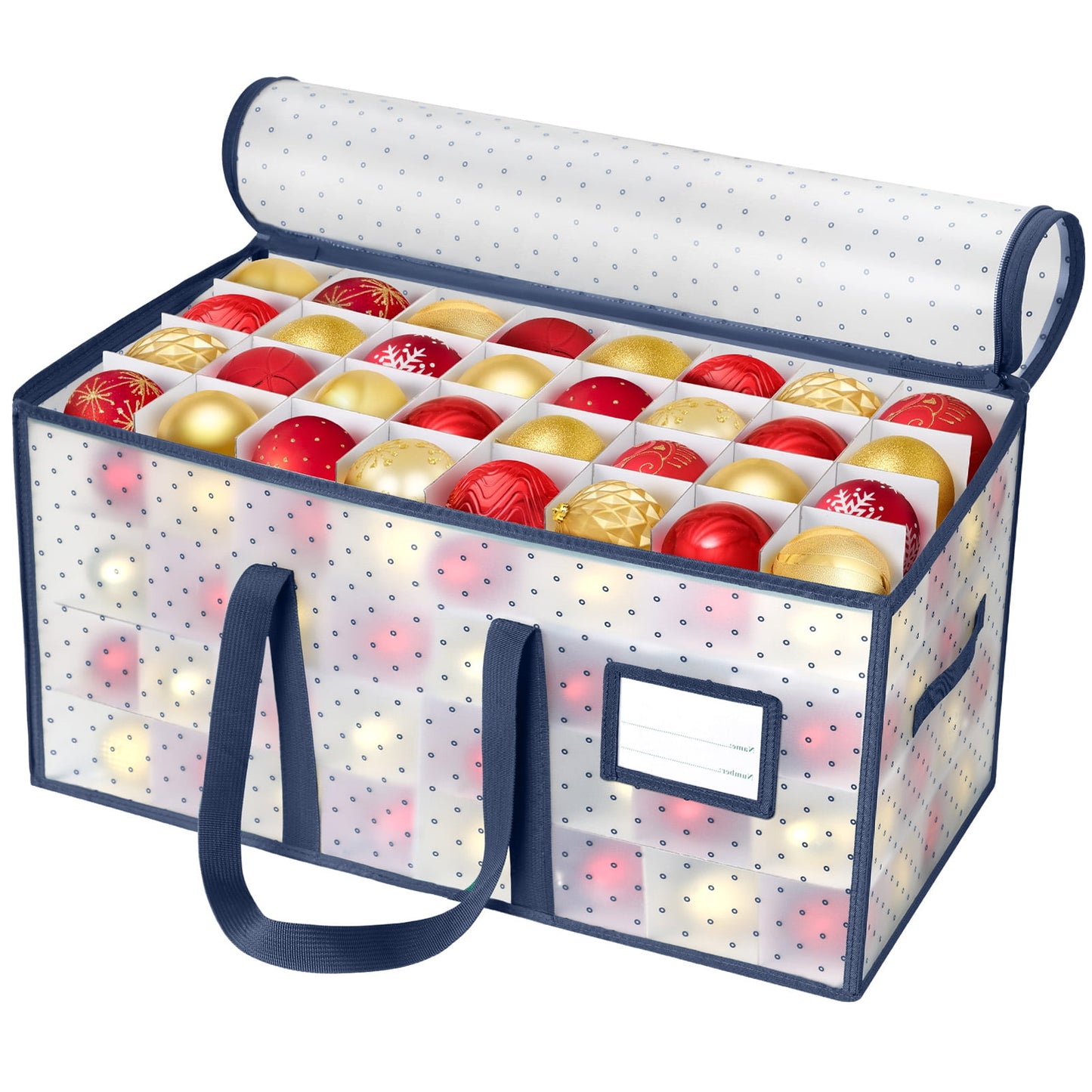 Ayieyill 128-Count Premium Red Christmas Ornament Storage Chest, Holiday Ornament Organizer Box