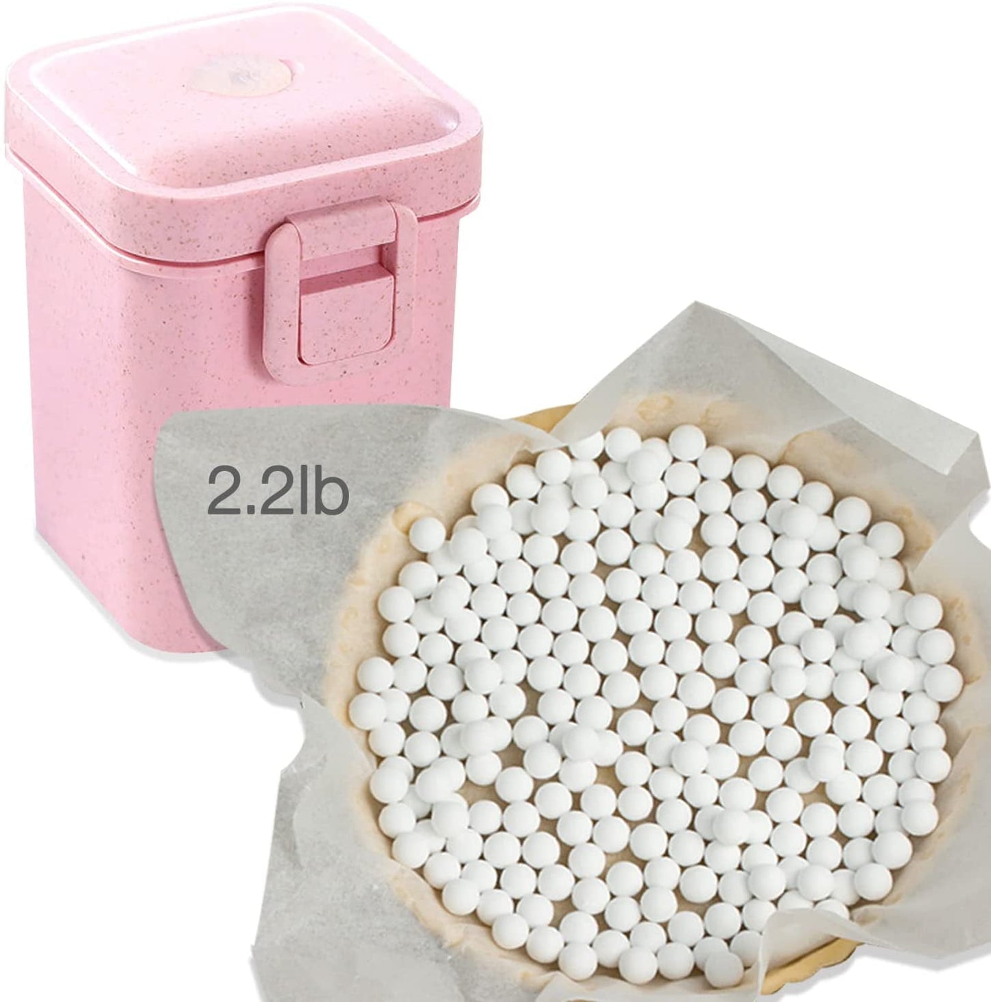 Ayieyill 2.2Lb Ceramic Pie Weights, Reusable 10mm Bake Pastry Baking Beans Cake Pie Crust Weights