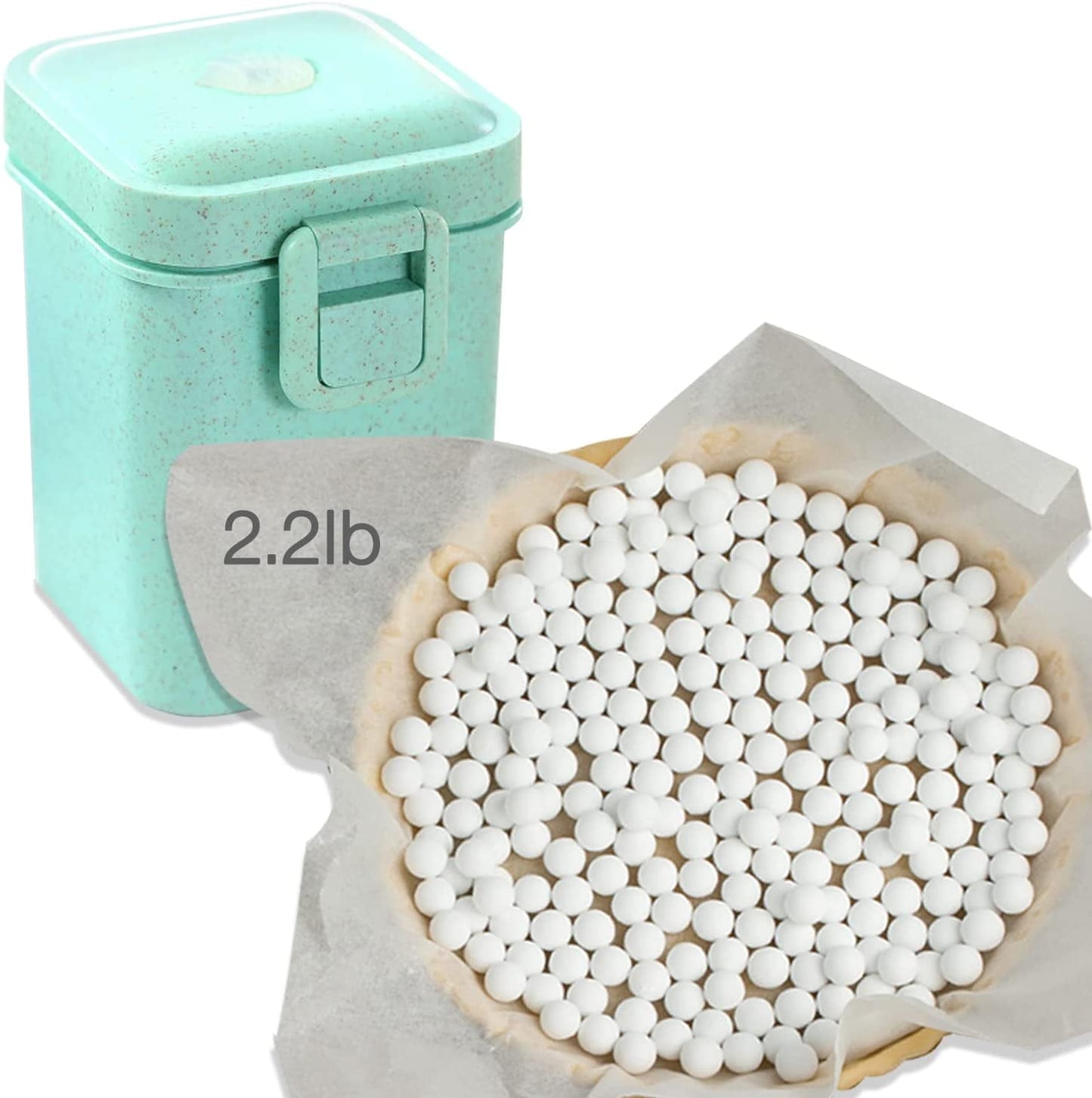 Ayieyill 2.2Lb Ceramic Pie Weights, Reusable 10mm Bake Pastry Baking Beans Cake Pie Crust Weights