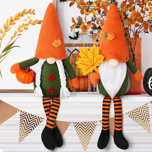 Ayieyill 2 Pack Fall Gnomes, 2Pack Handmade Fall Thanksgiving Gnomes Plush