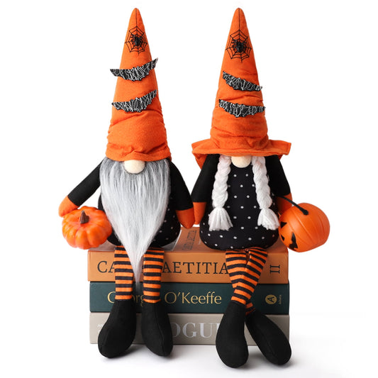Ayieyill 2 Pack Halloween Gnomes Plush Decor, Halloween Gnome Decoration Gifts